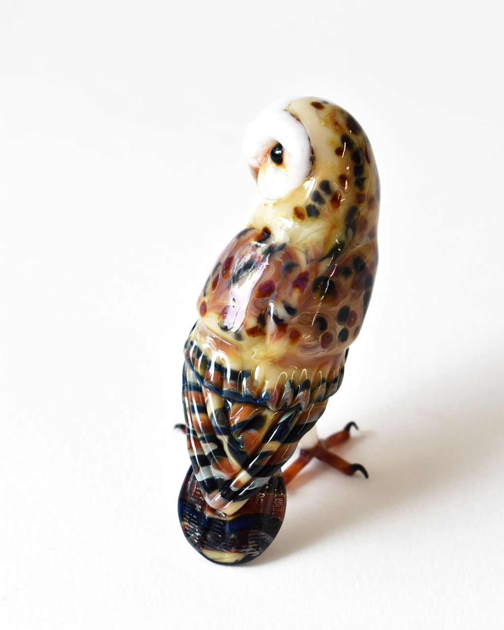 'Barn Owl' Glass Bird Sculpture