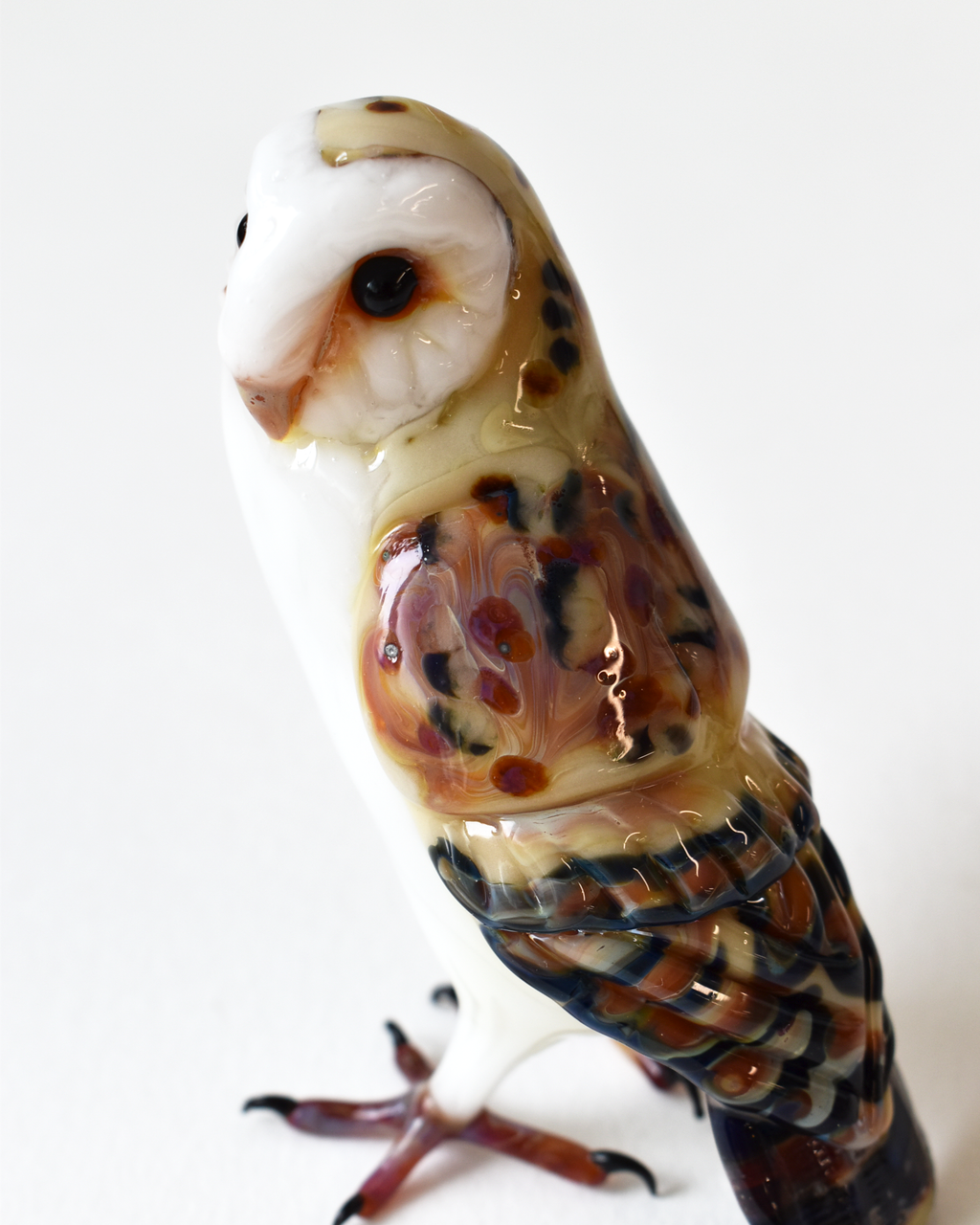 'Barn Owl' Glass Bird Sculpture