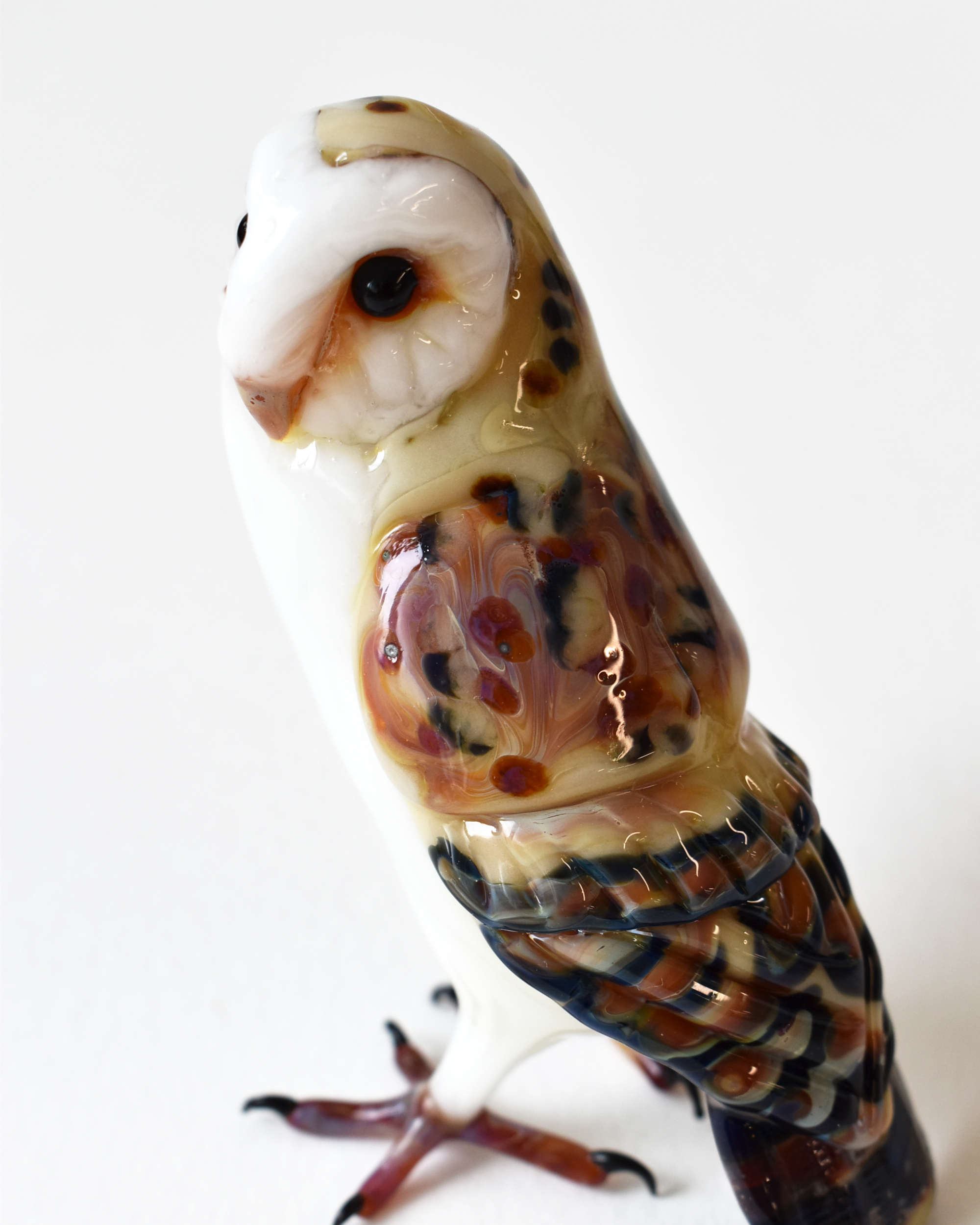 'Barn Owl' Glass Bird Sculpture