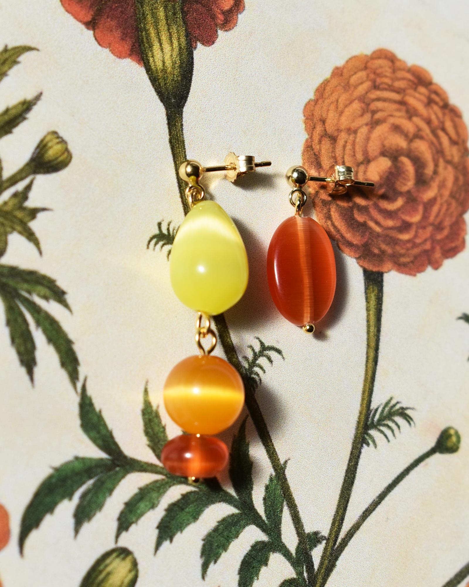 Mismatched 'Sunburst' Earrings