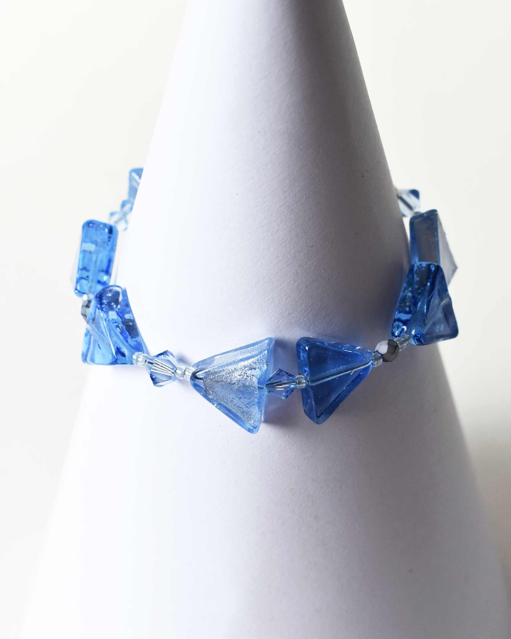 Soft Blue Venetian Glass Bead Bracelet