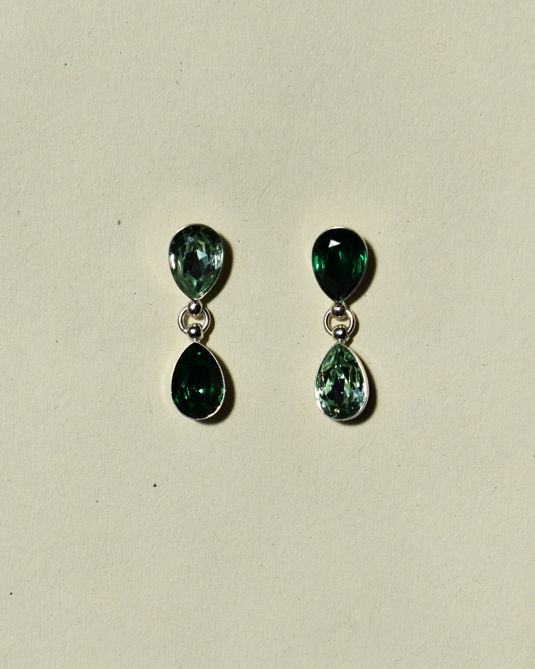 'Emerald & Peridot' Green Crystal Earrings