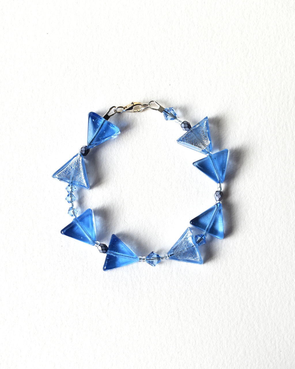 Soft Blue Venetian Glass Bead Bracelet