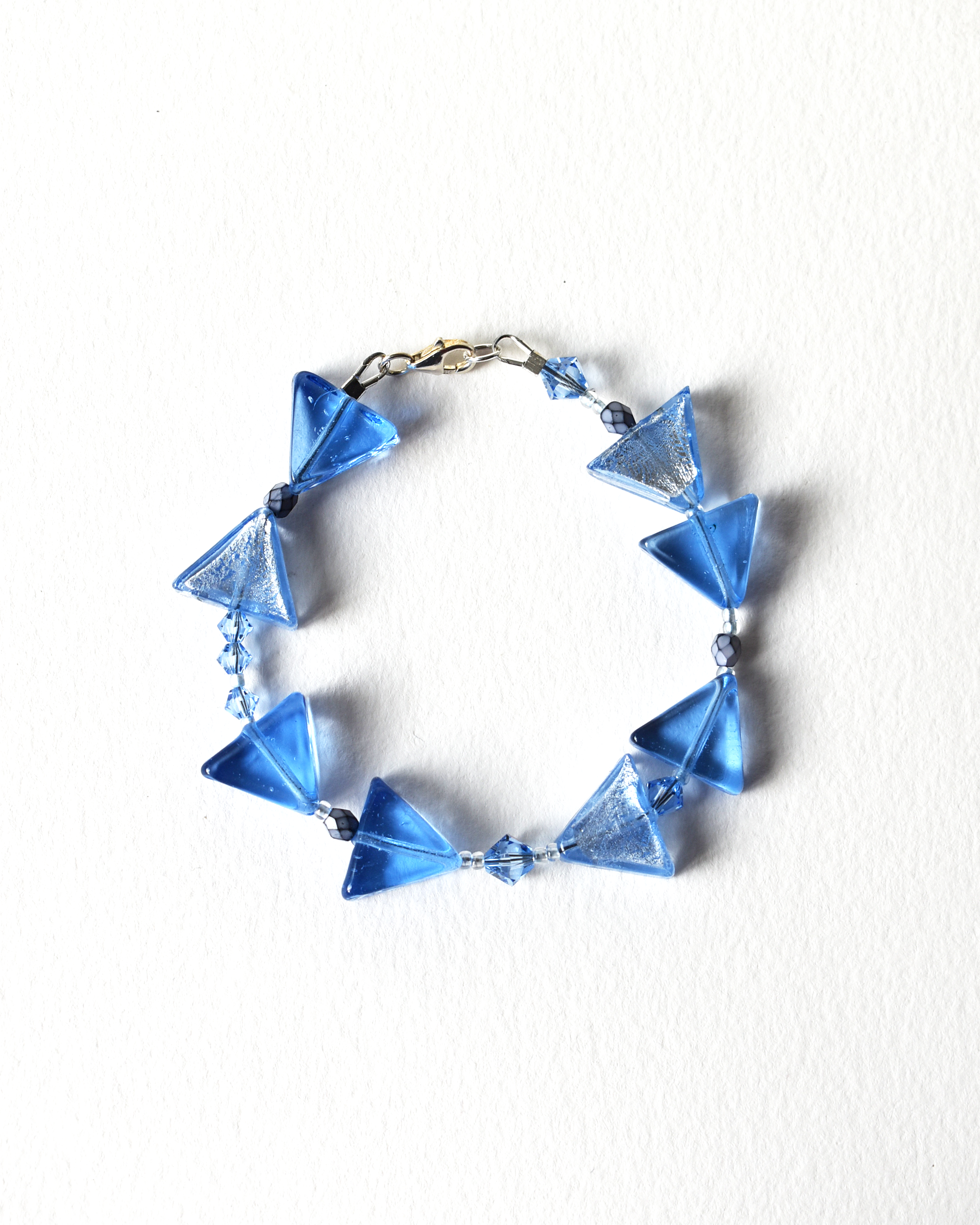 Soft Blue Venetian Glass Bead Bracelet