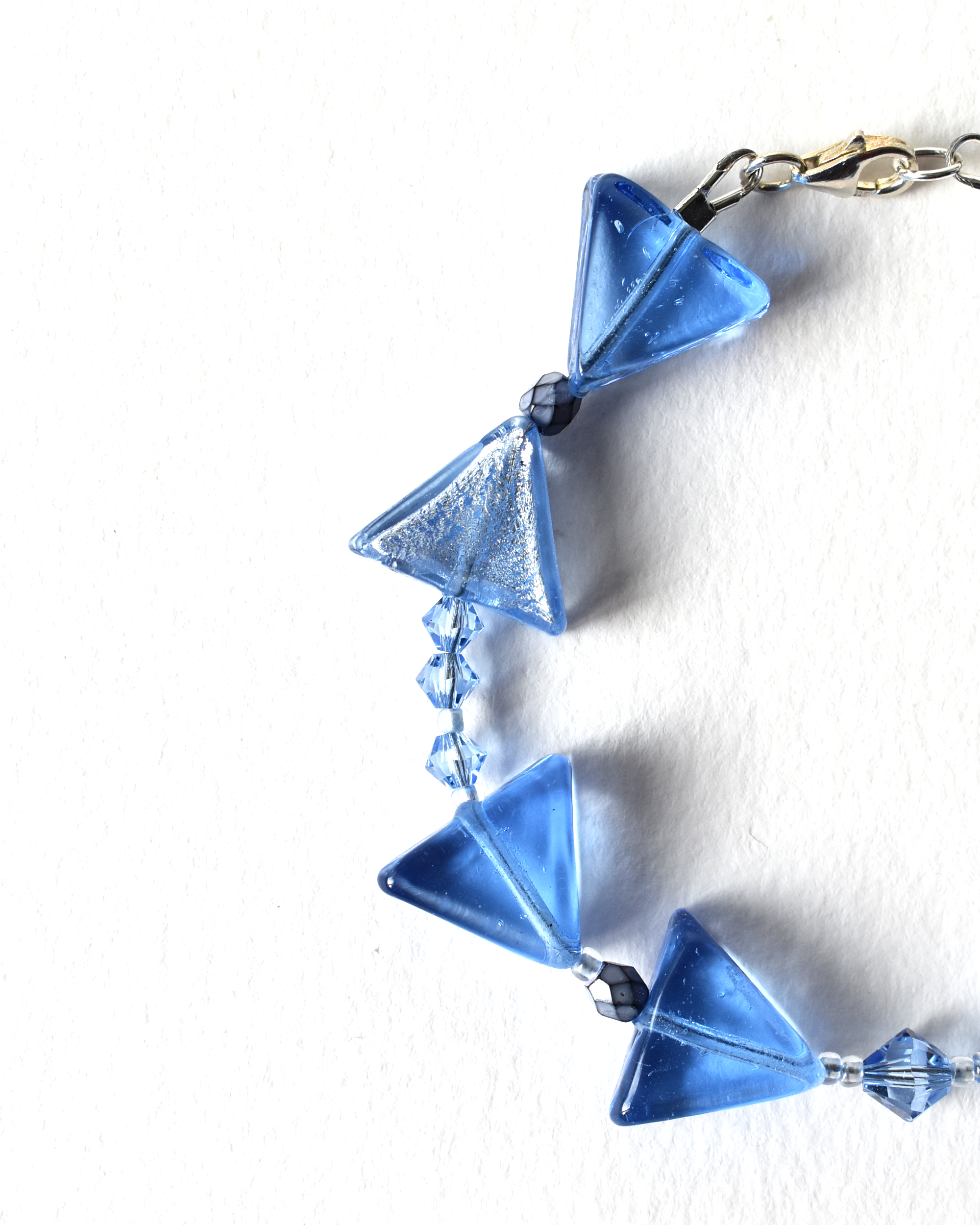Soft Blue Venetian Glass Bead Bracelet