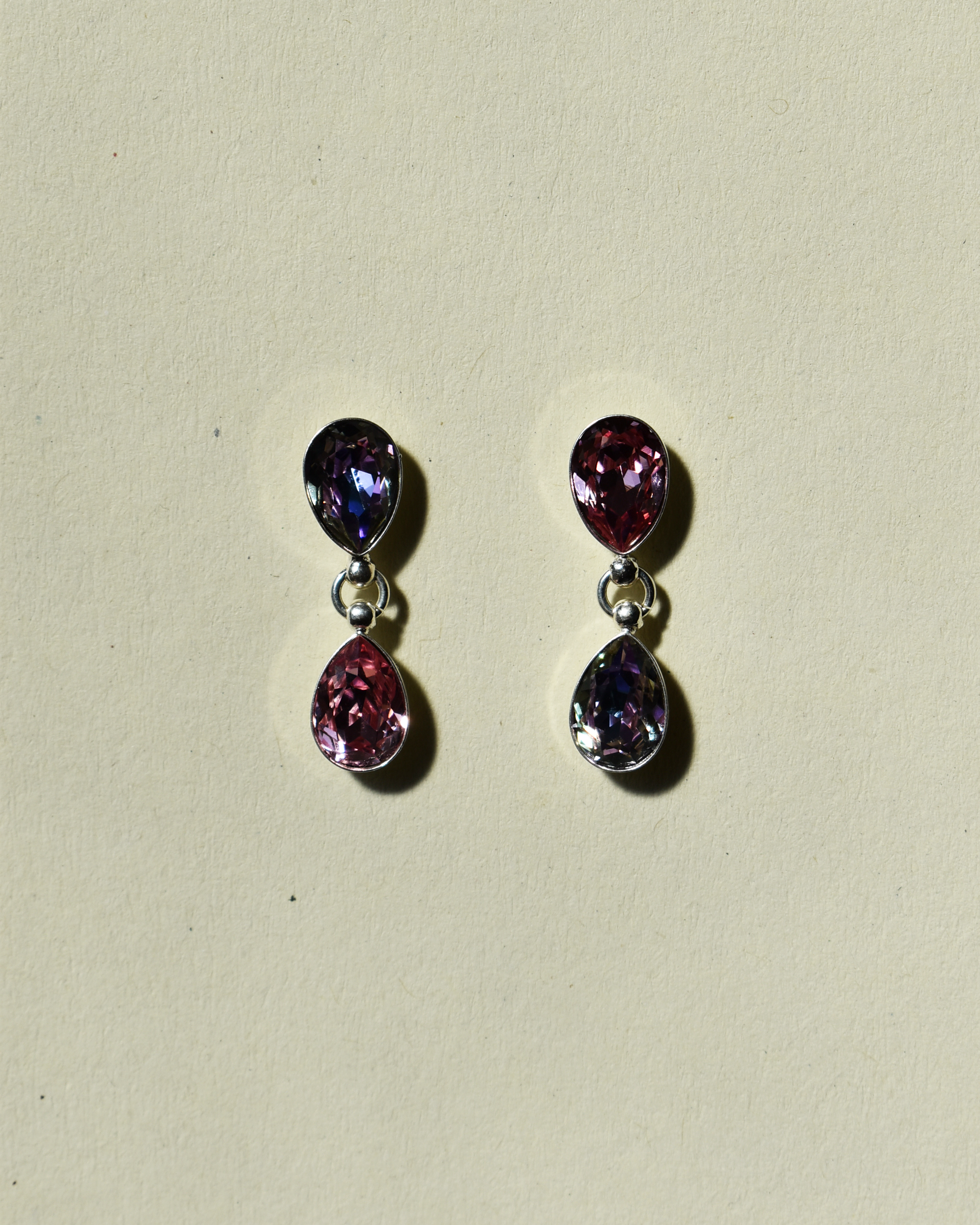 'Rose Pink & Lilac' Crystal Earrings