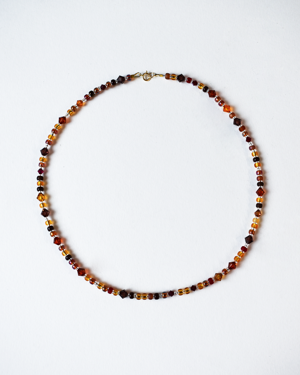 Autumnal Tones Crystal Beaded Necklace