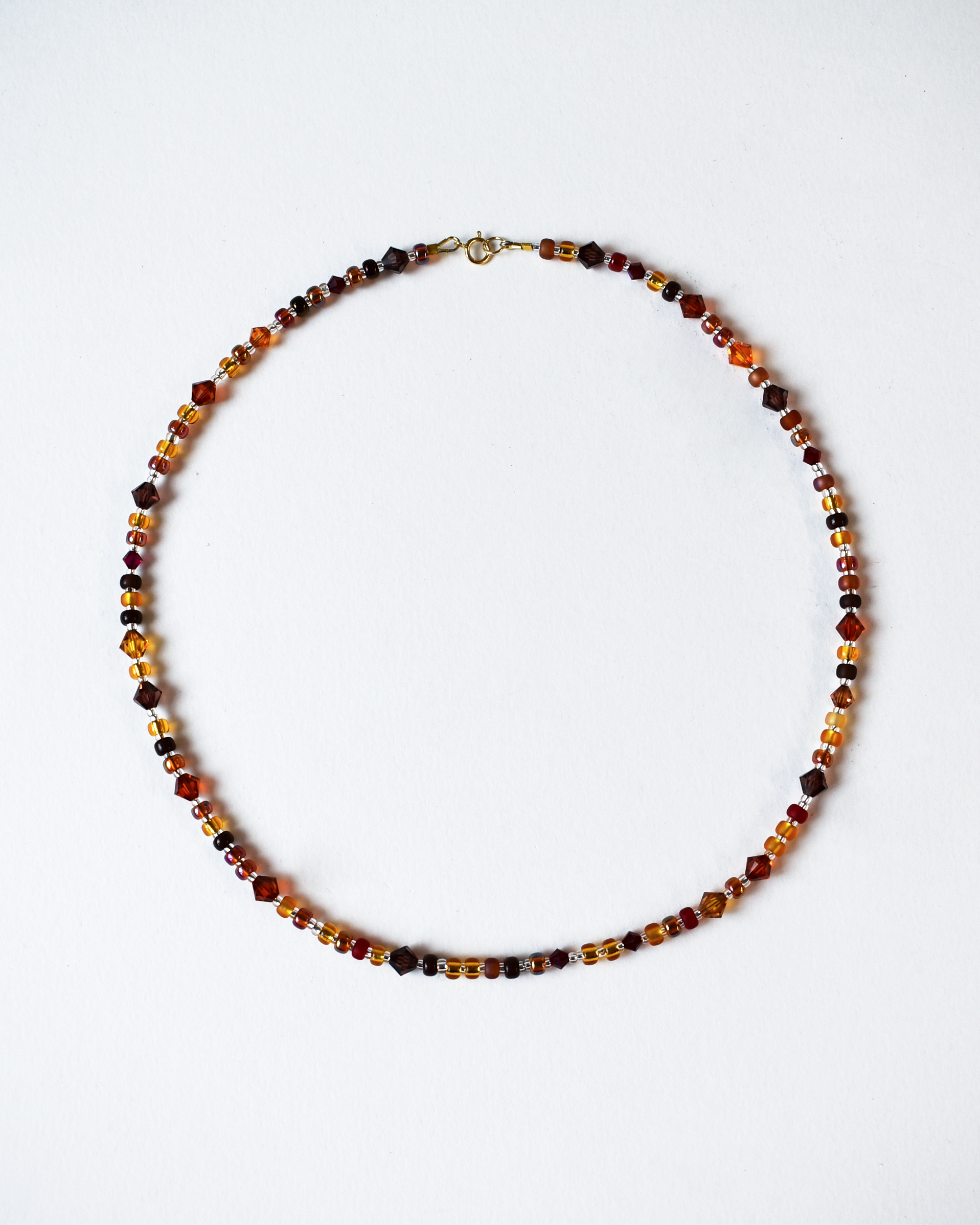 Autumnal Tones Crystal Beaded Necklace