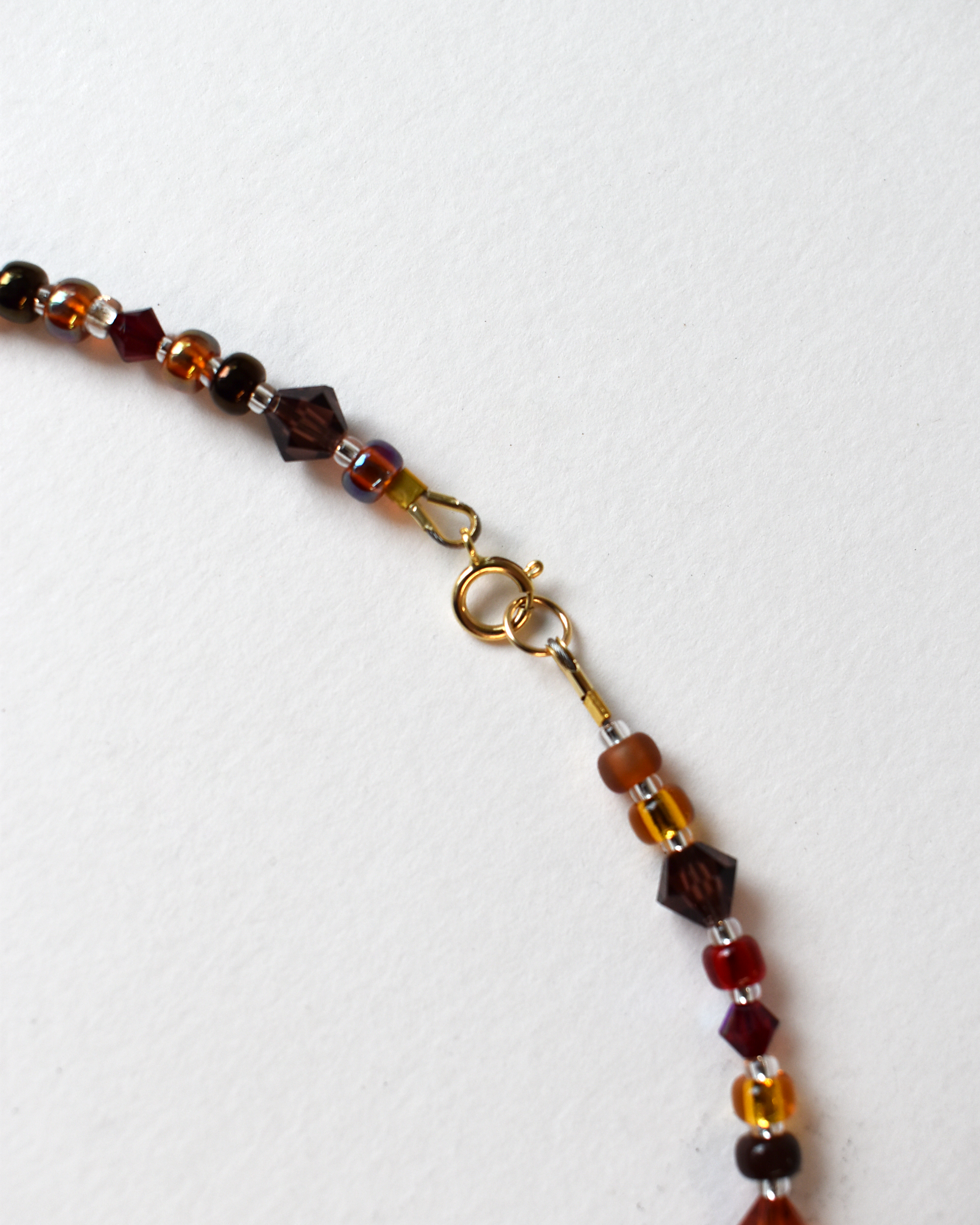 Autumnal Tones Crystal Beaded Necklace
