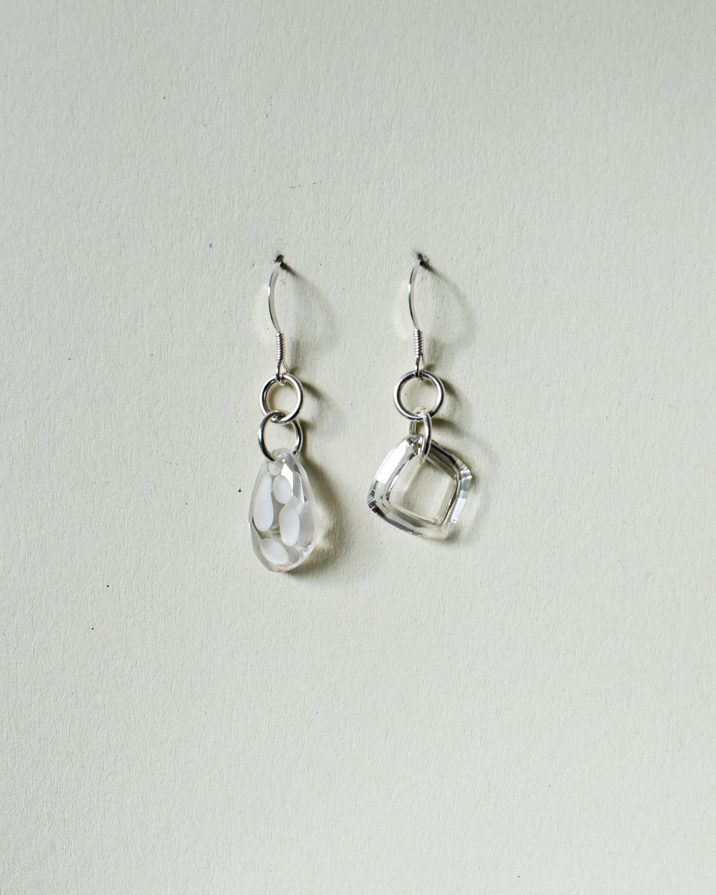 'Crystal Clear' Mismatched Earrings