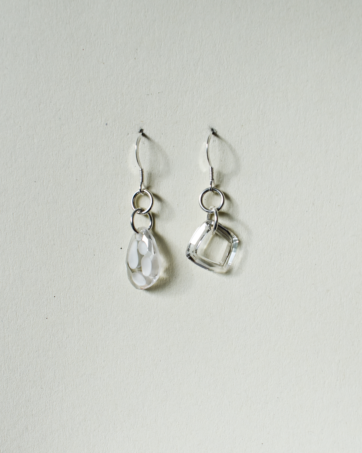 'Crystal Clear' Mismatched Earrings