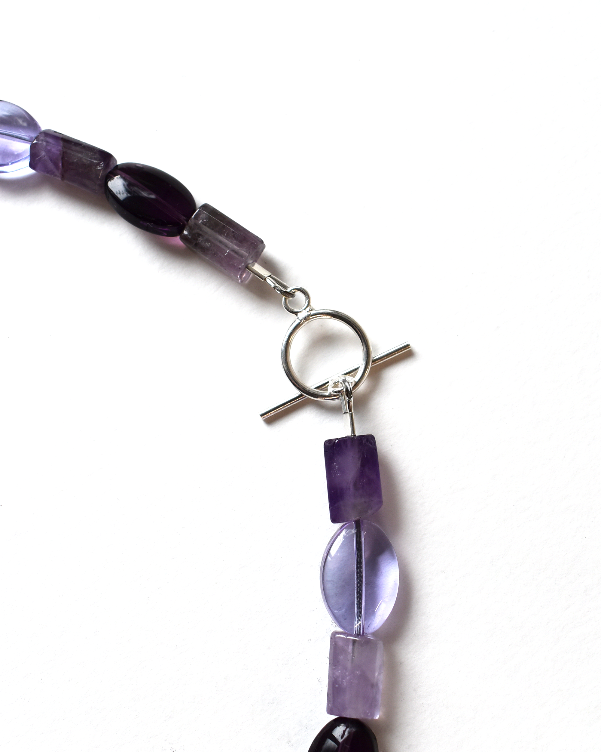 Carved Amethyst Crystal Bead Necklace