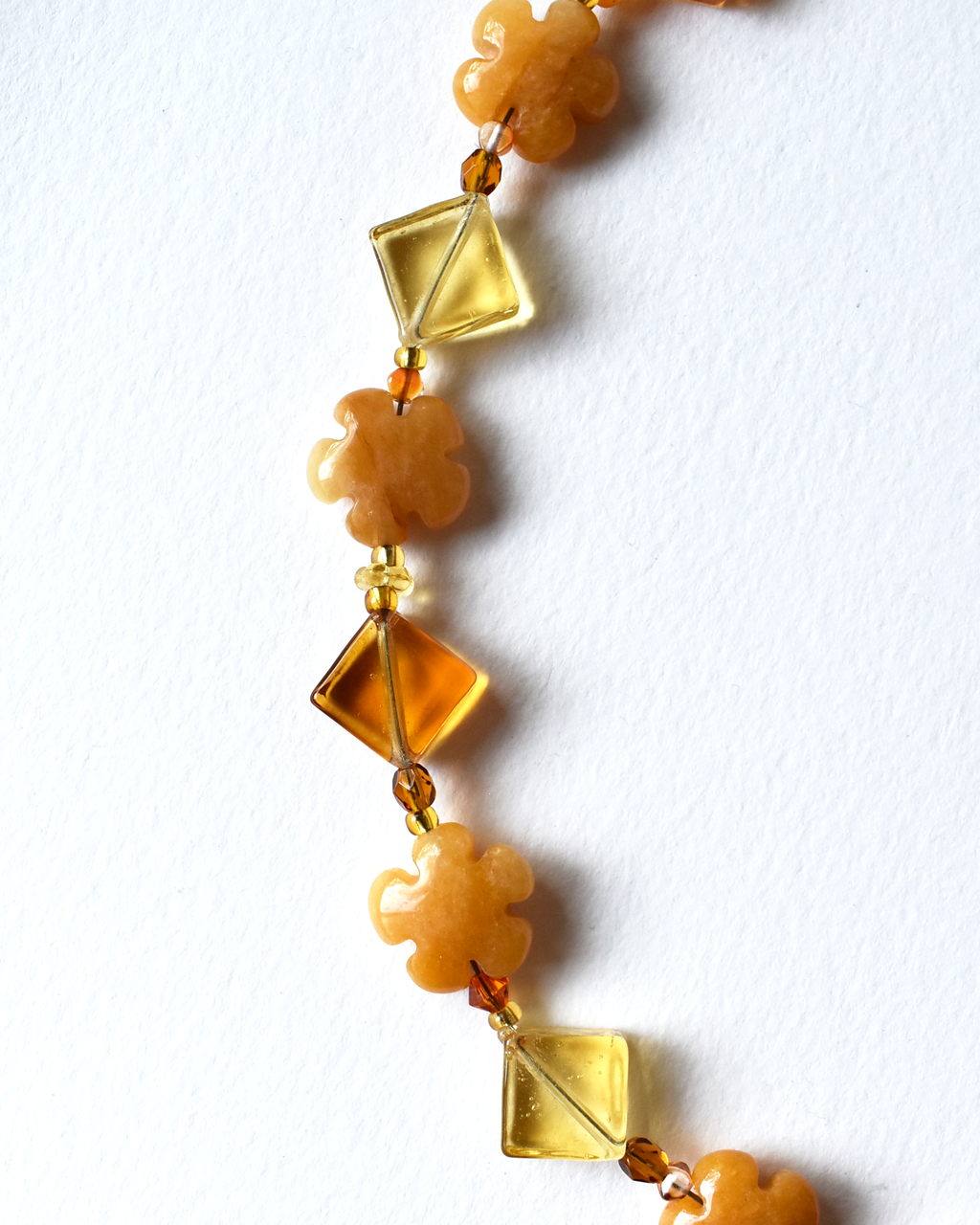 Venetian Glass & Topaz Jade Flower Necklace