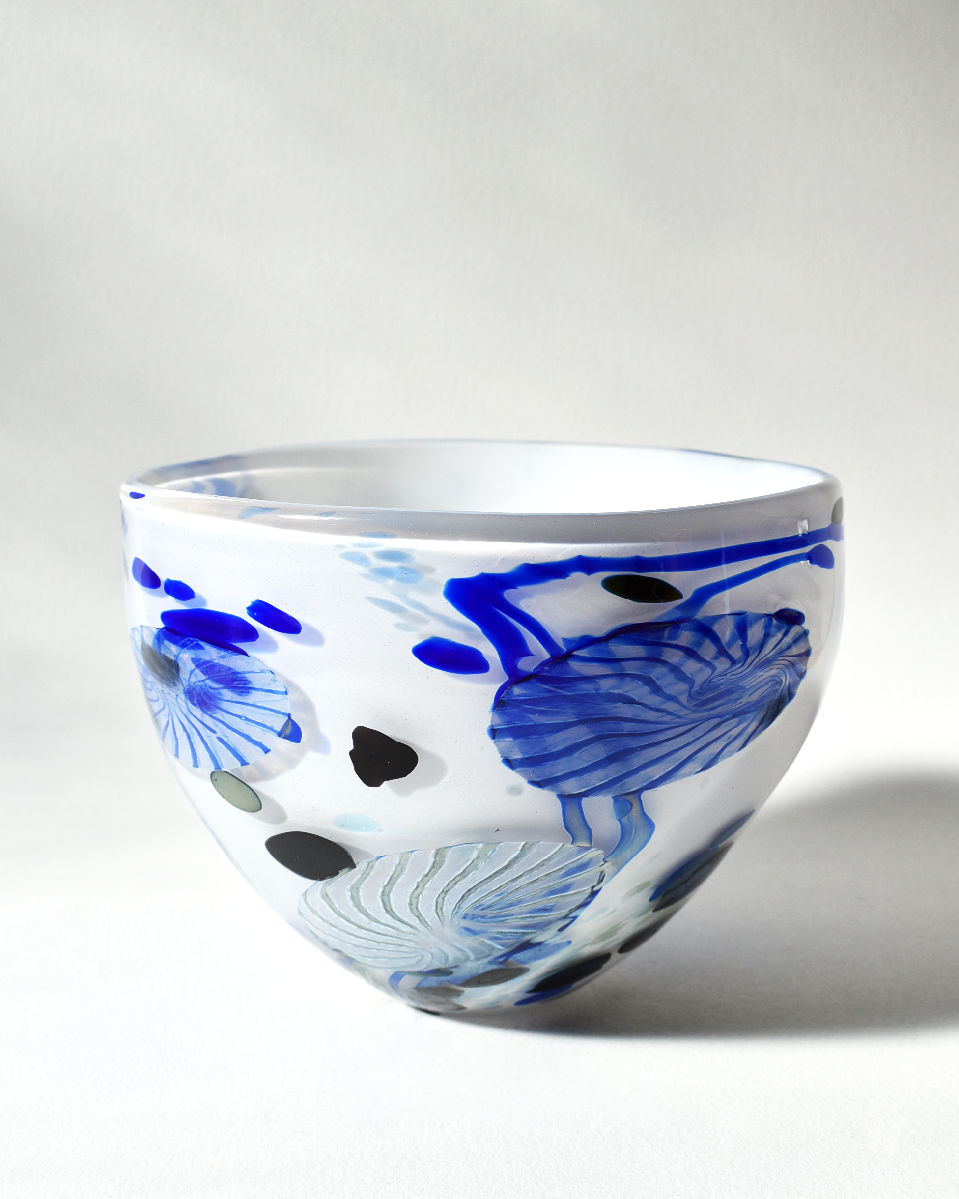 Blue & White 'Flotsam' Blown Bowl