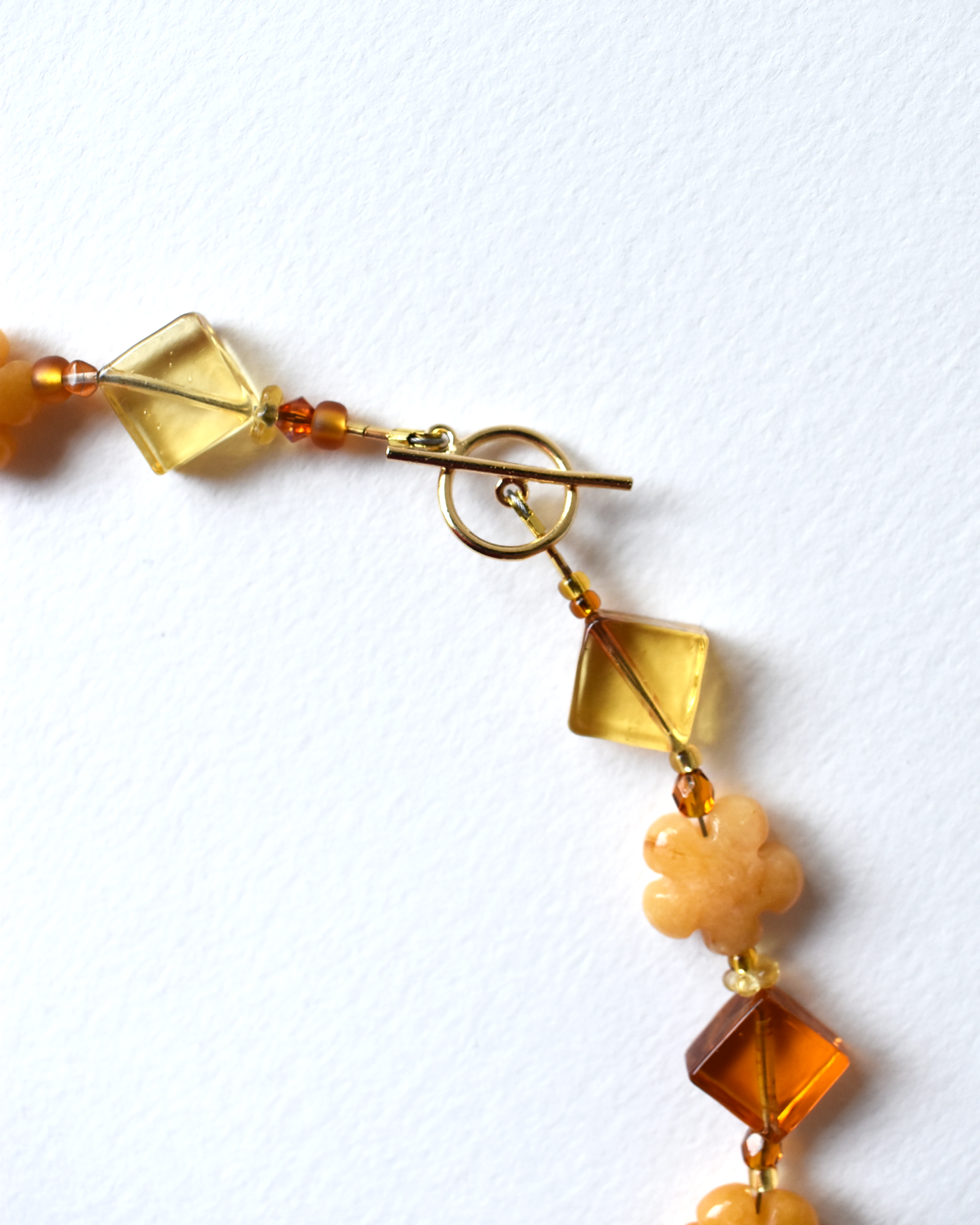 Venetian Glass & Topaz Jade Flower Necklace