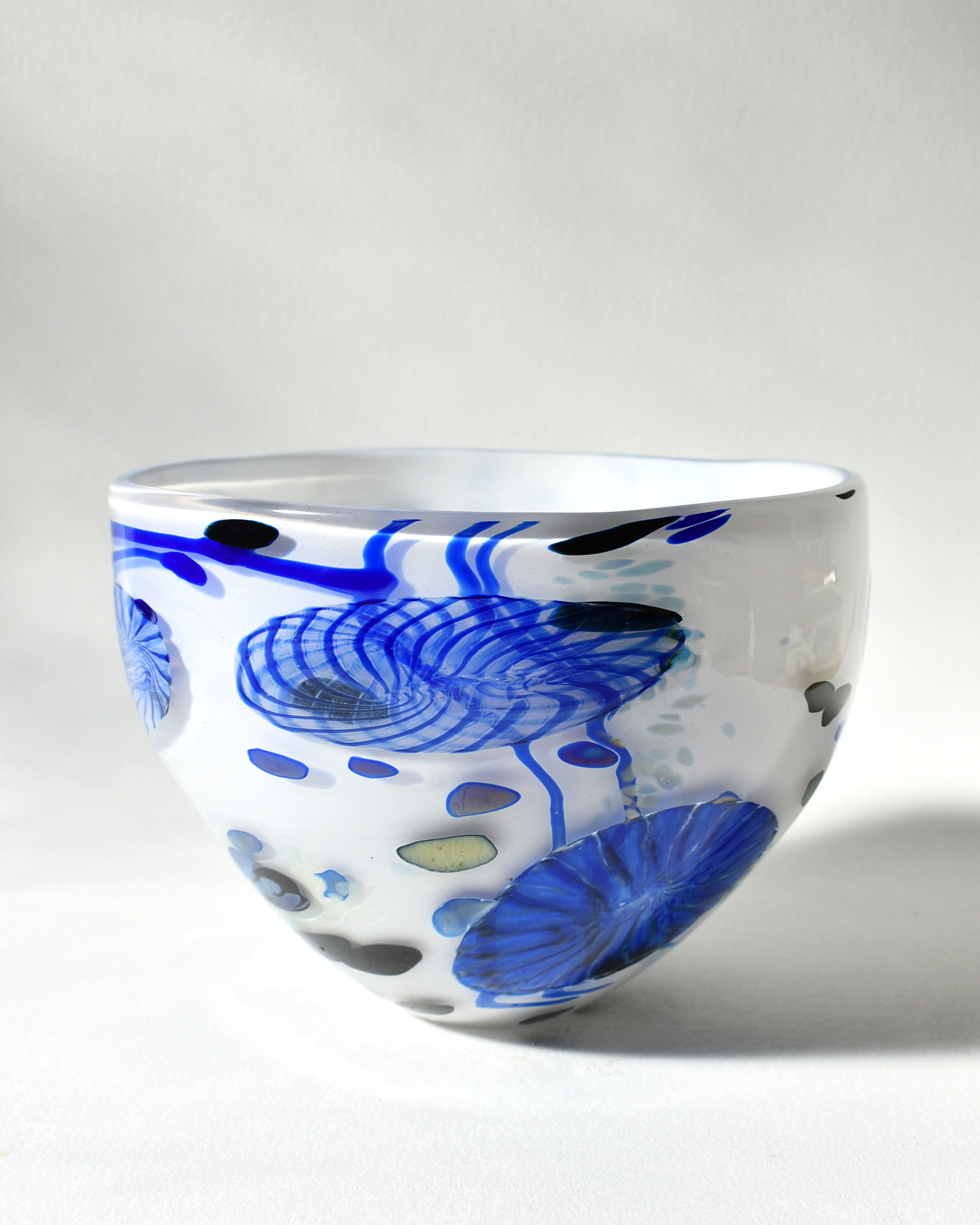 Blue & White 'Flotsam' Blown Bowl