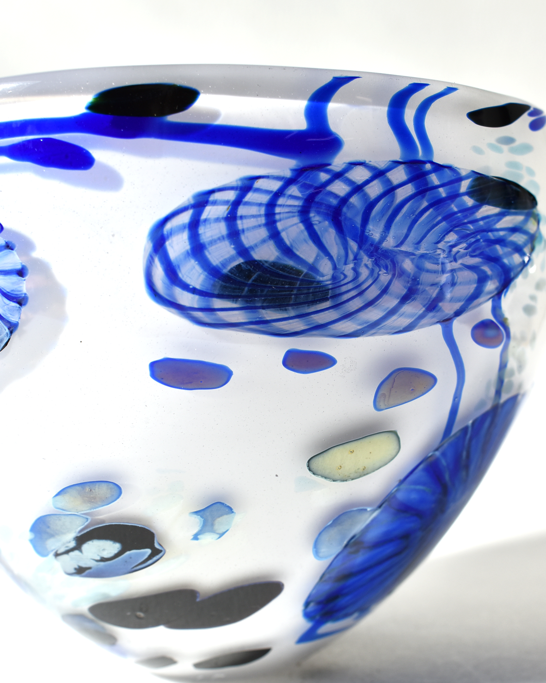 Blue & White 'Flotsam' Blown Bowl