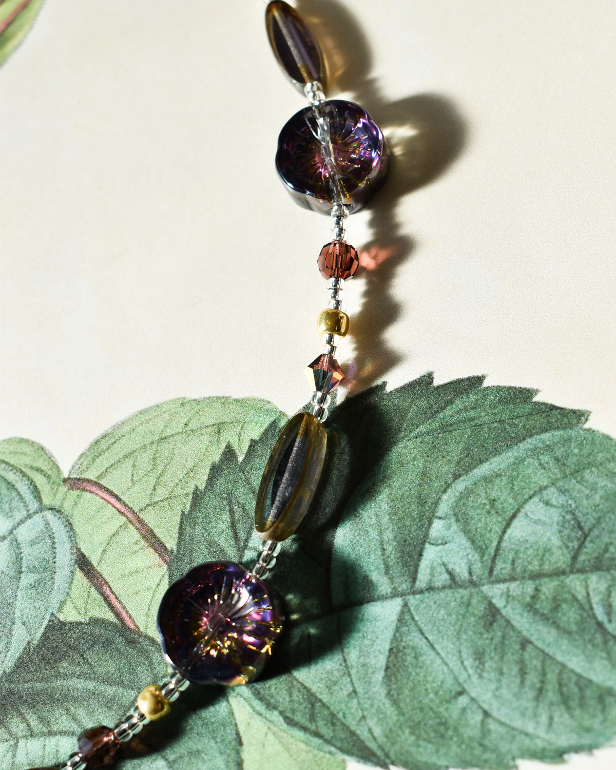 'Burgundy Bloom' Bead Necklace