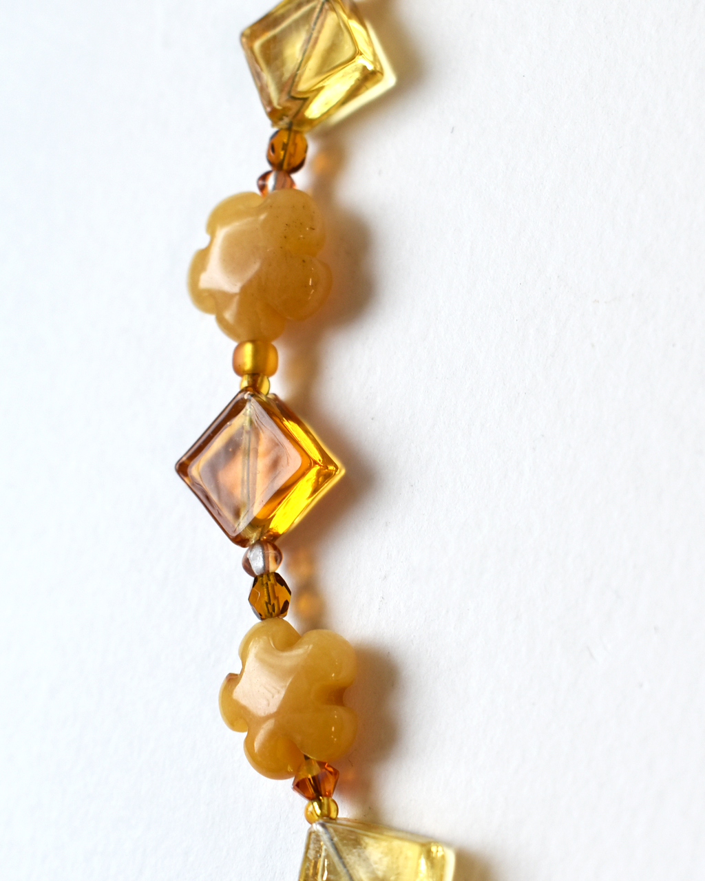 Venetian Glass & Topaz Jade Flower Necklace