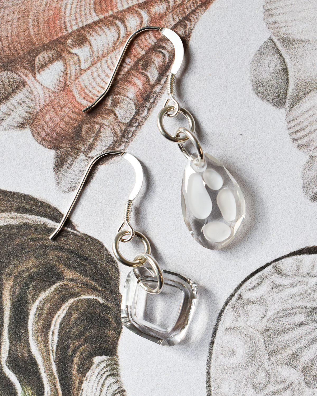 'Crystal Clear' Mismatched Earrings