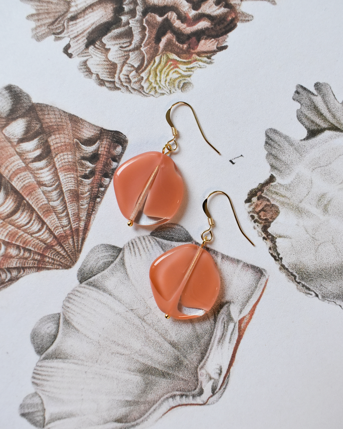 'Peachy Pink' Glass Bead Earrings