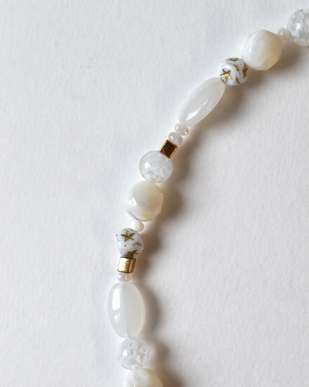 Mother of Pearl Gold Bead Necklace