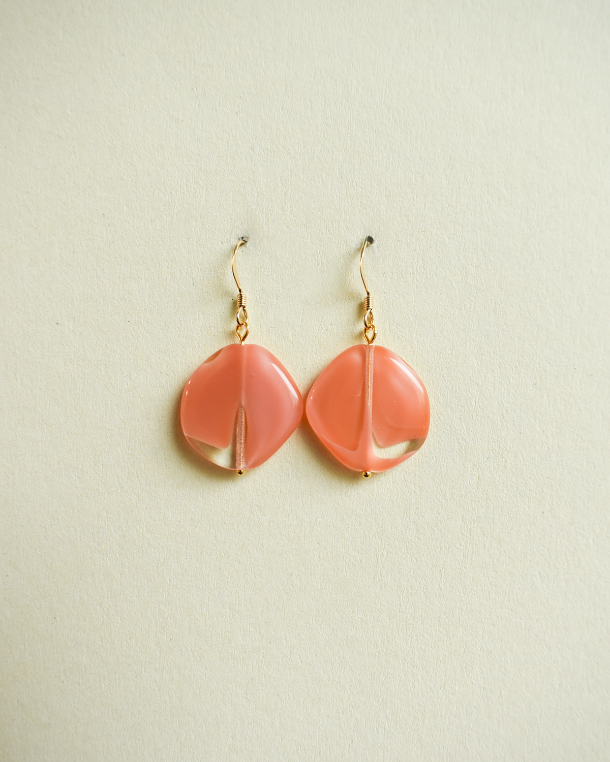 'Peachy Pink' Glass Bead Earrings