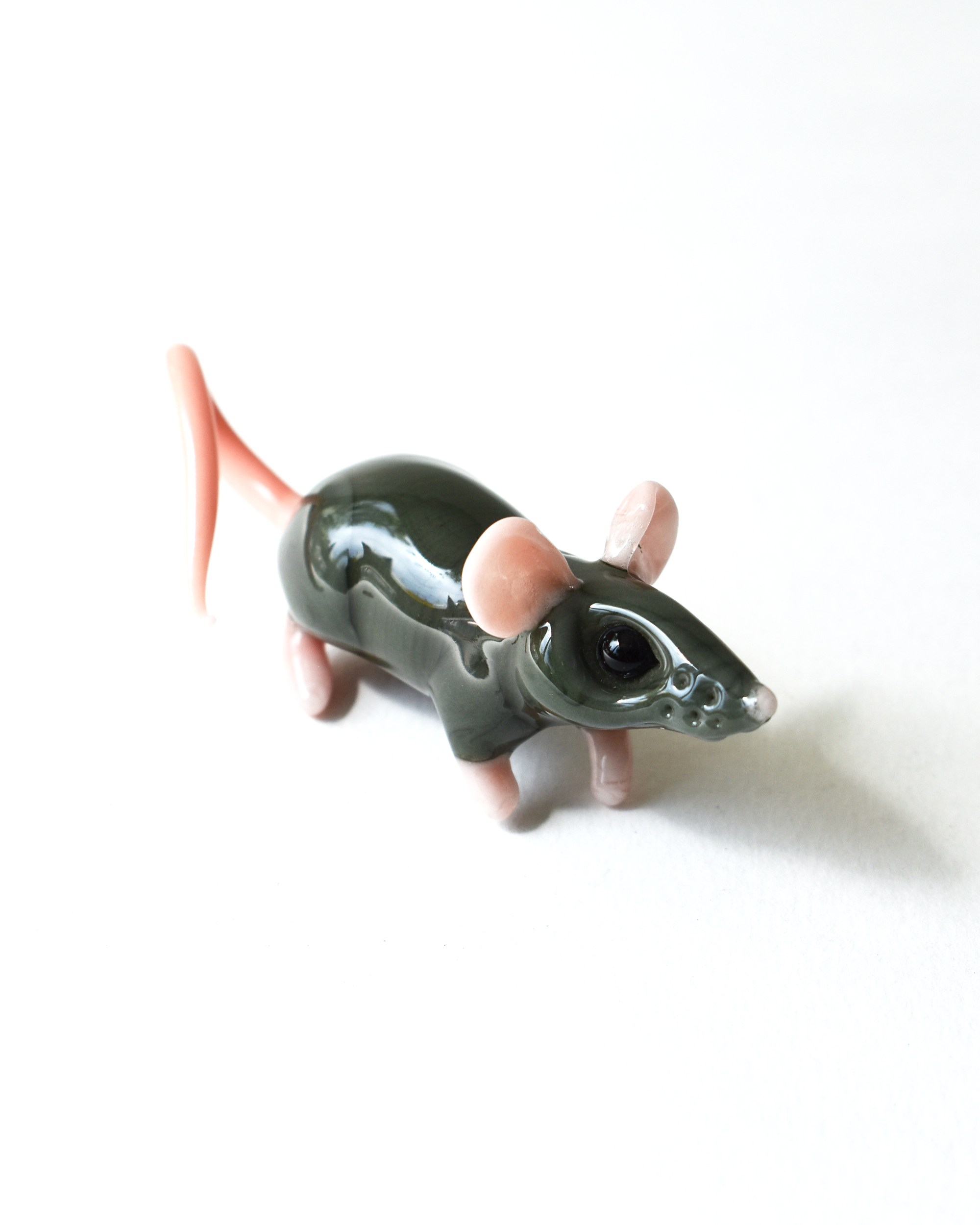 'Grey Mouse' Glass Sculpture