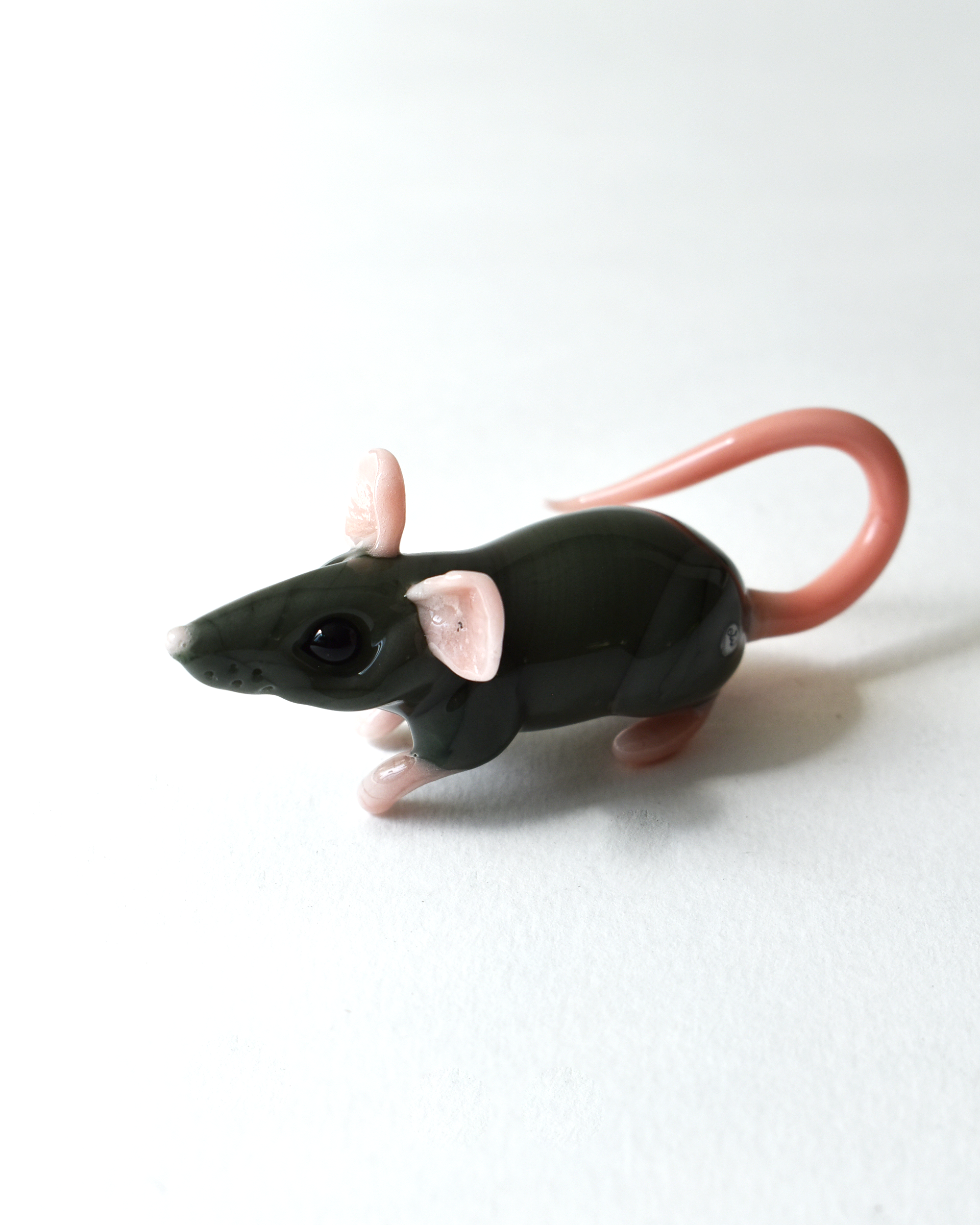 'Grey Mouse' Glass Sculpture