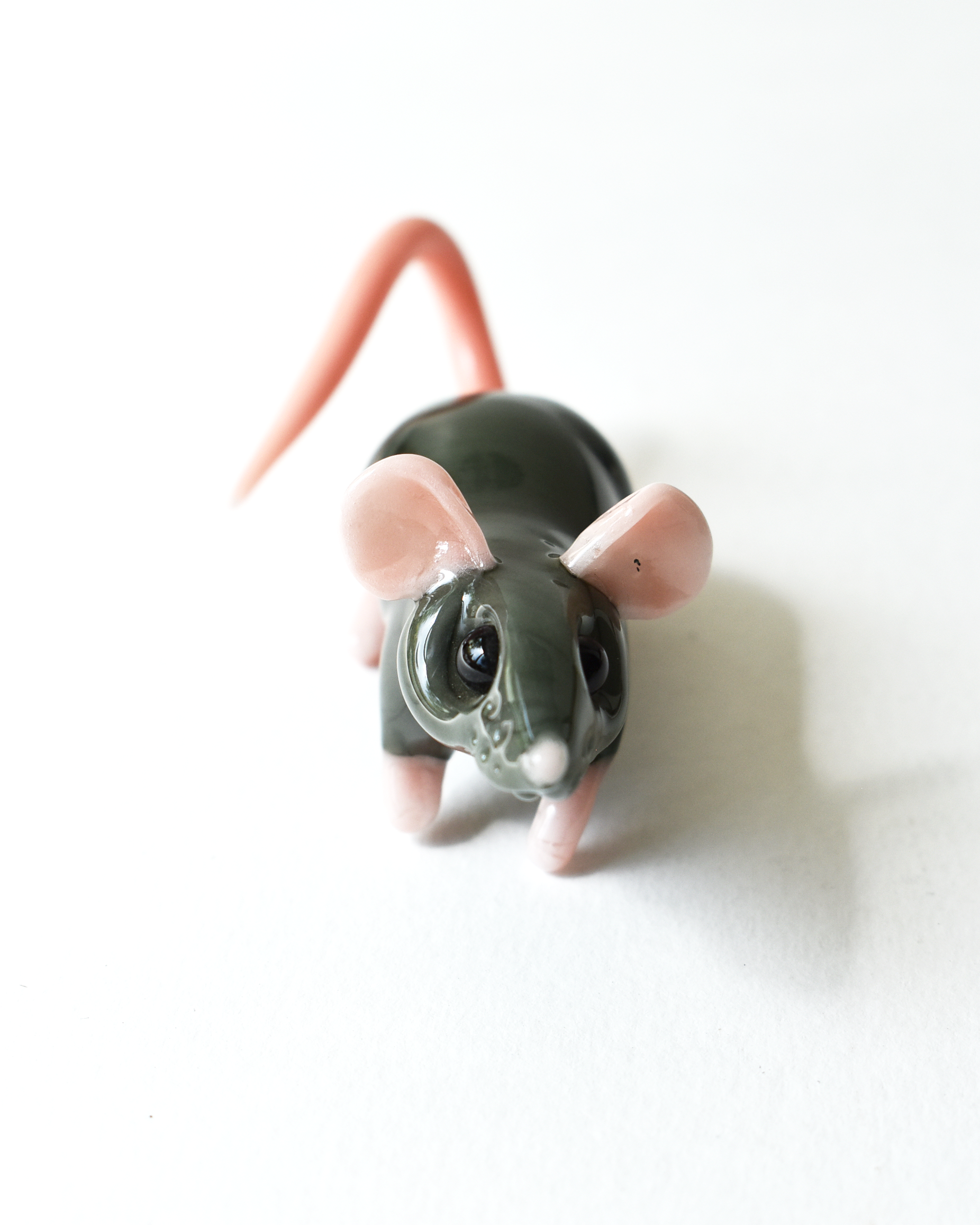 'Grey Mouse' Glass Sculpture