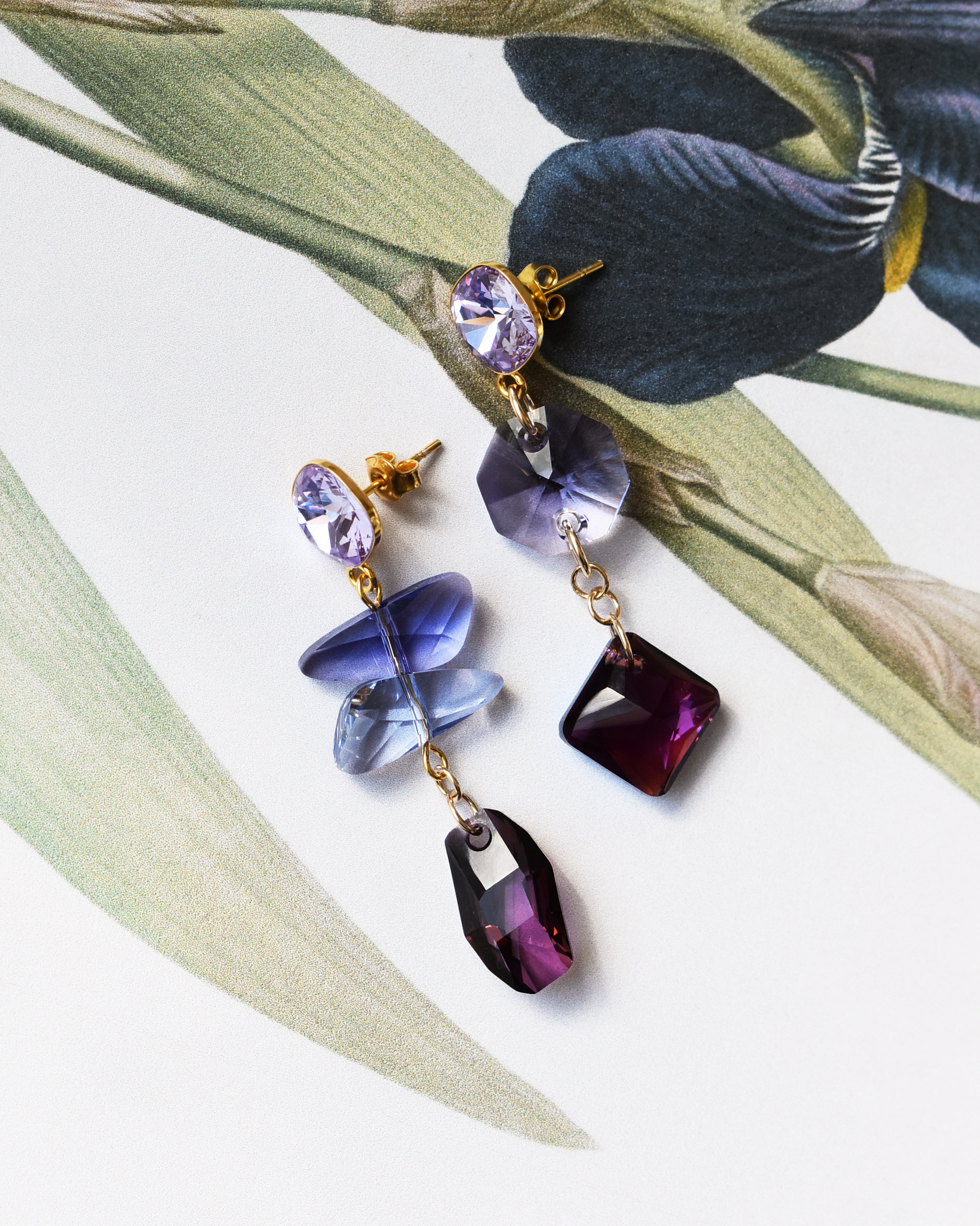 'Amethyst Glow' Crystal Stud Earrings