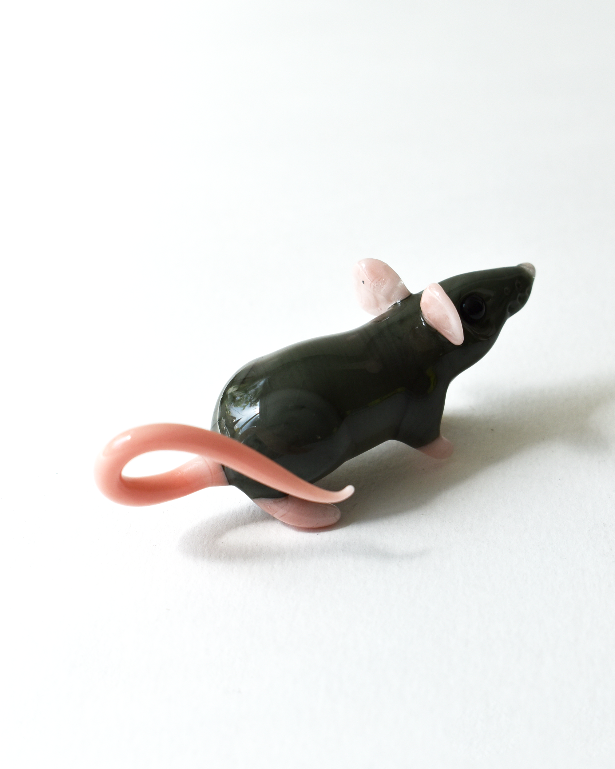 'Grey Mouse' Glass Sculpture