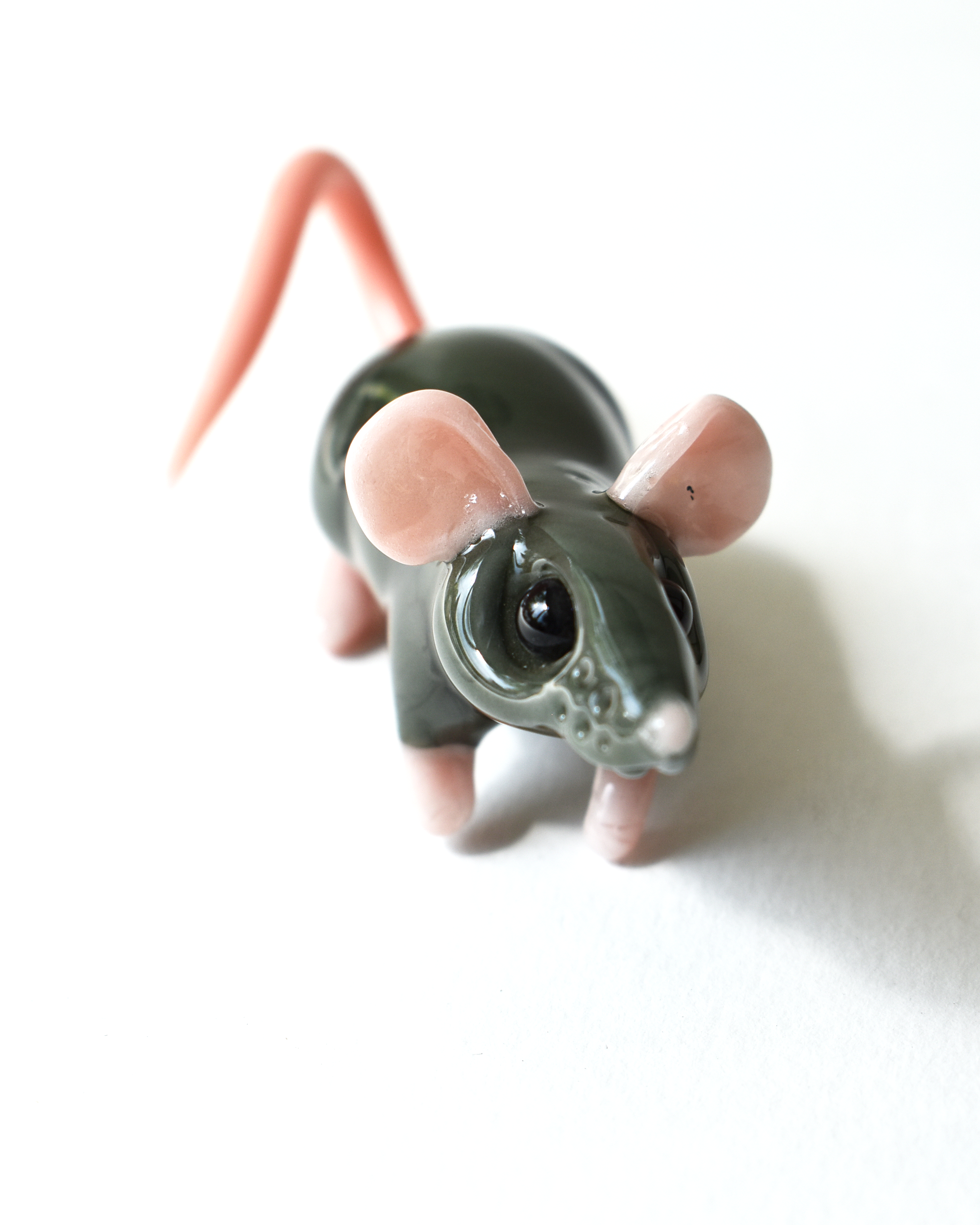 'Grey Mouse' Glass Sculpture