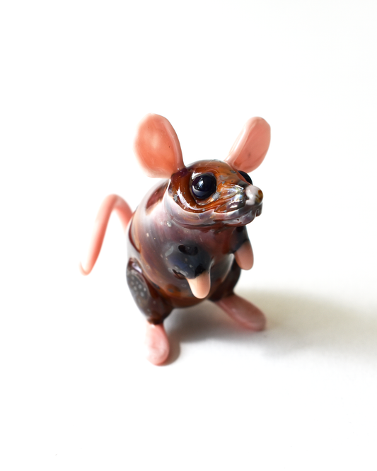 'Brown Mouse' Glass Sculpture