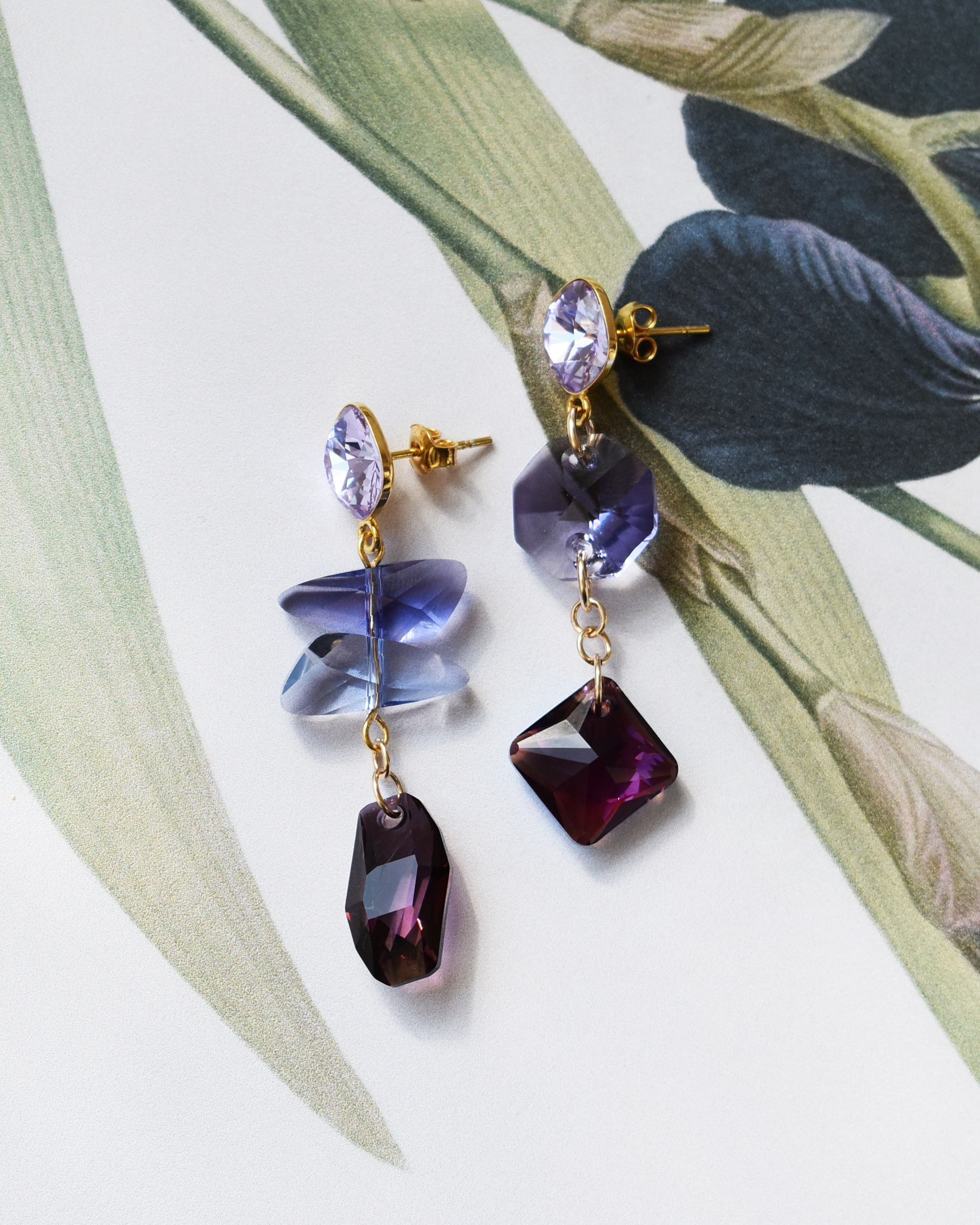 'Amethyst Glow' Crystal Stud Earrings