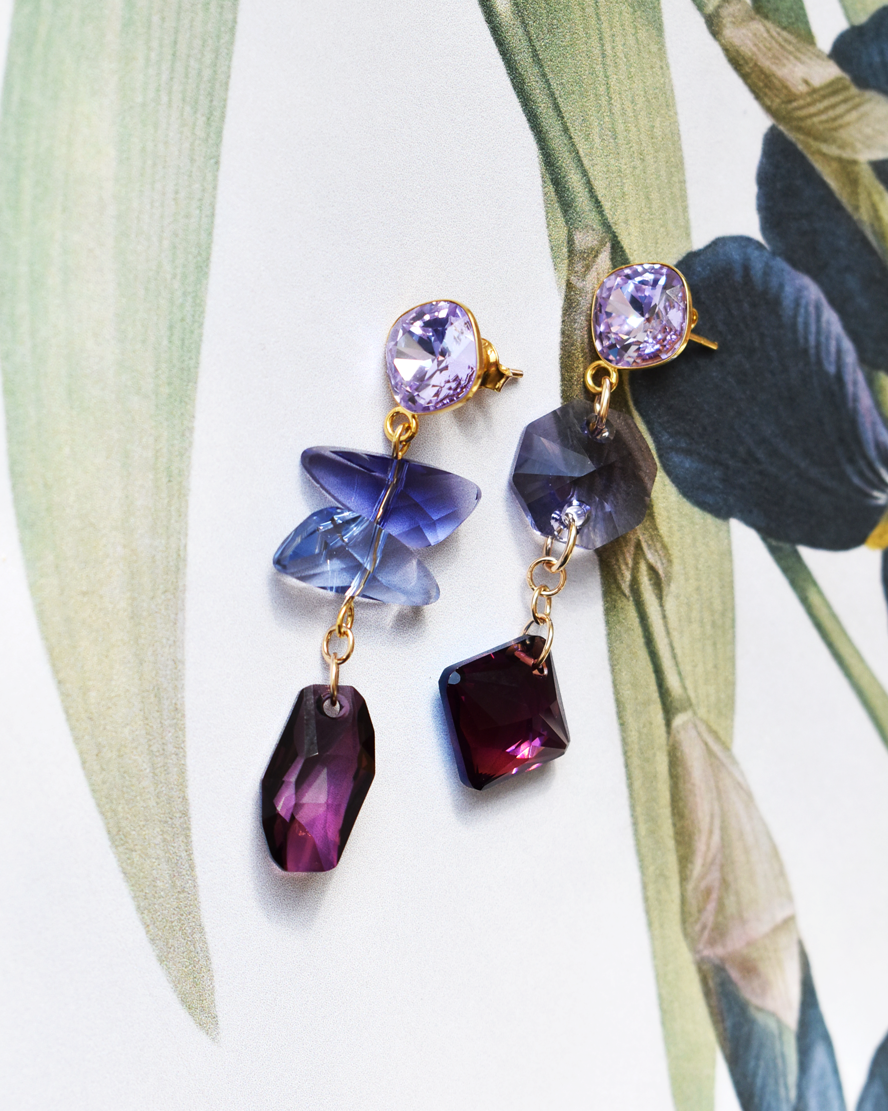 'Amethyst Glow' Crystal Stud Earrings
