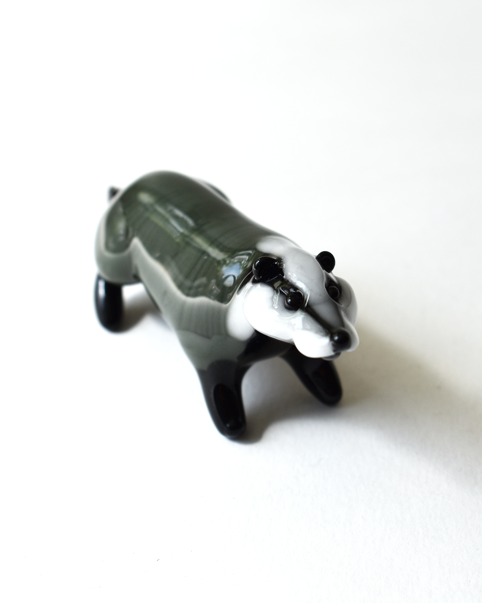 'Badger' Lampwork Glass Sculpture
