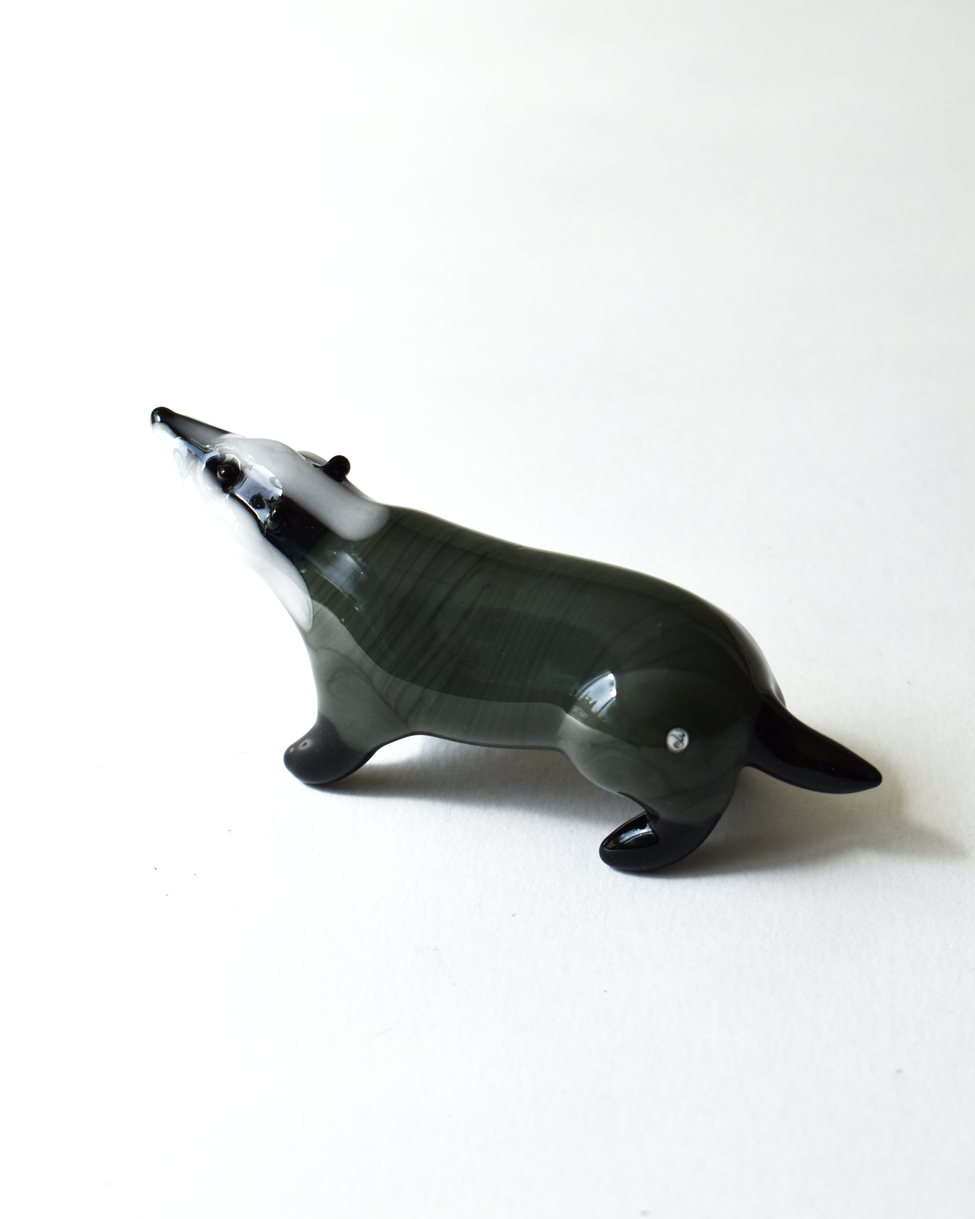'Badger' Lampwork Glass Sculpture