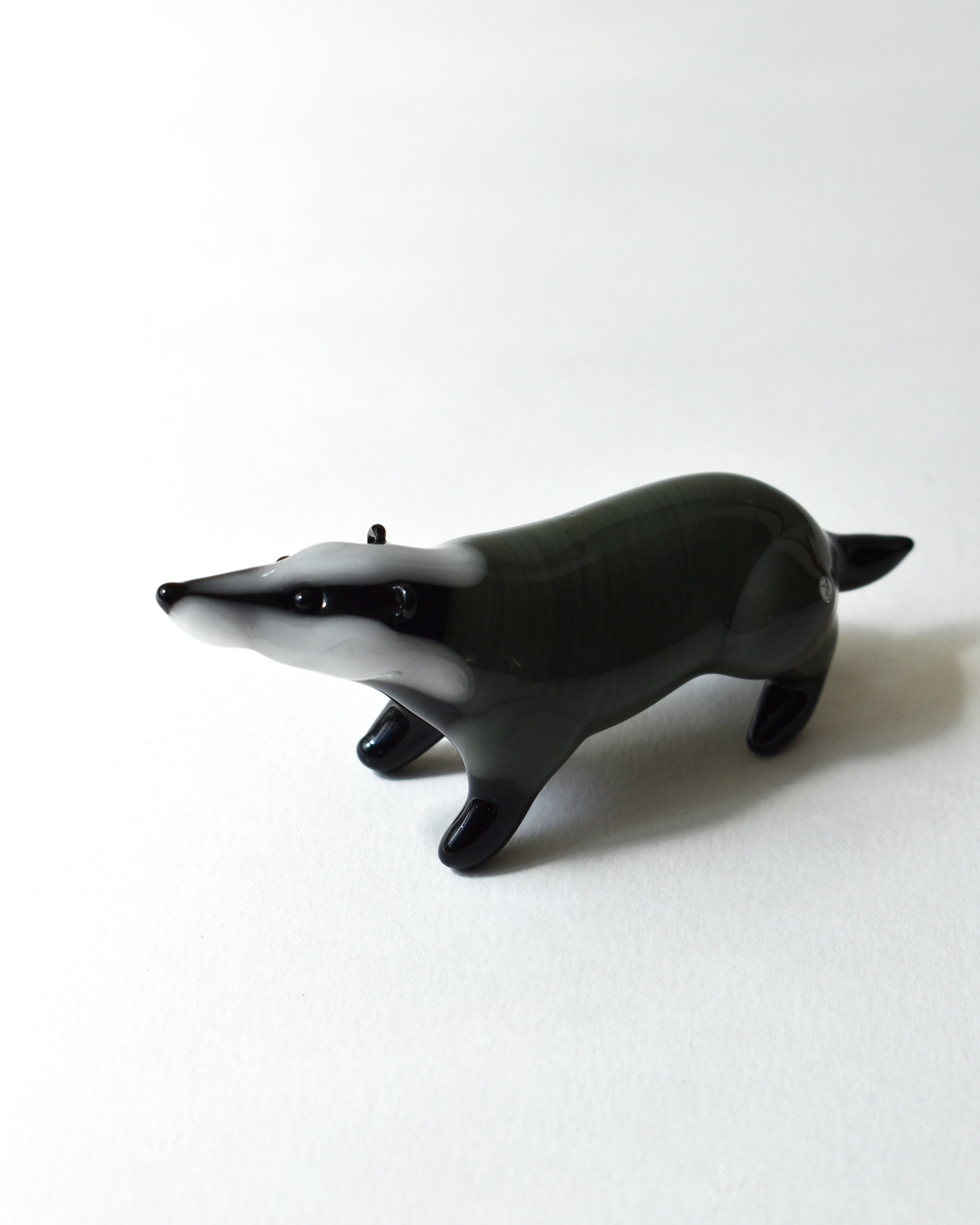 'Badger' Lampwork Glass Sculpture