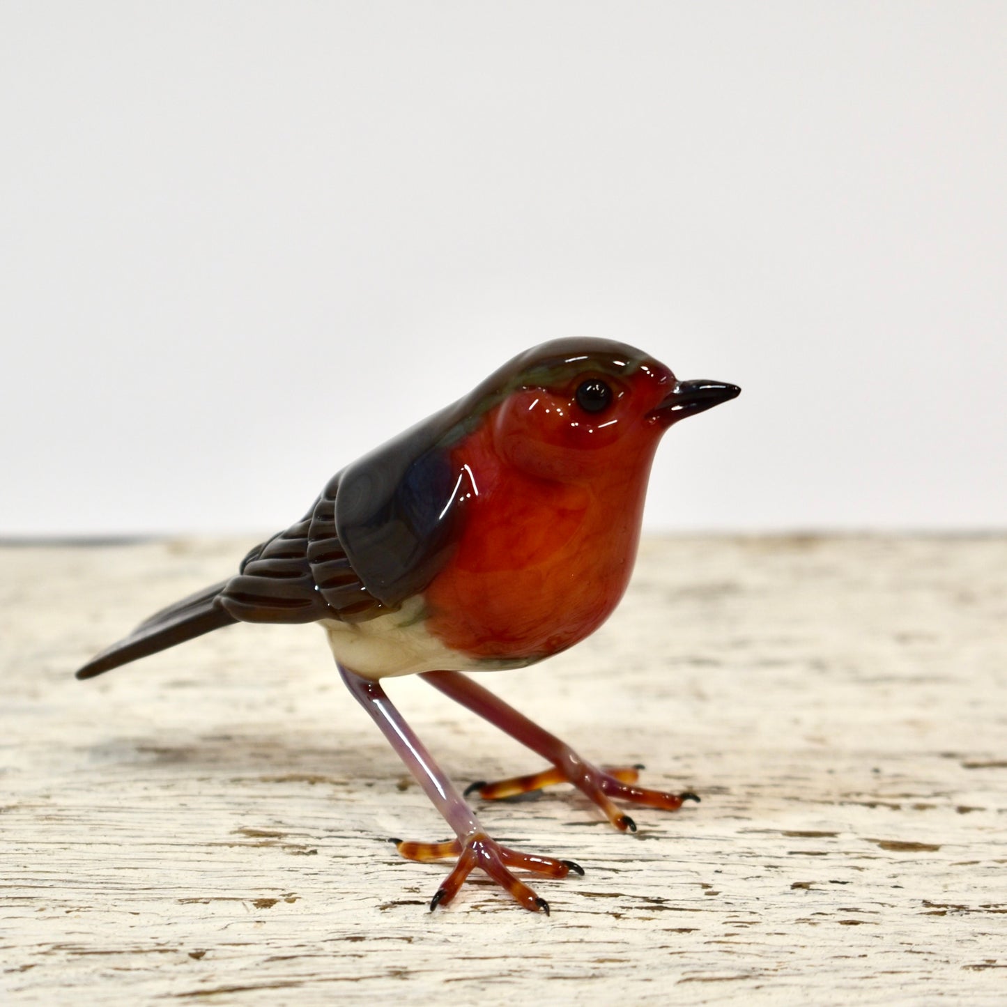 "Robin Red Breast" Glass Bird Sculpture