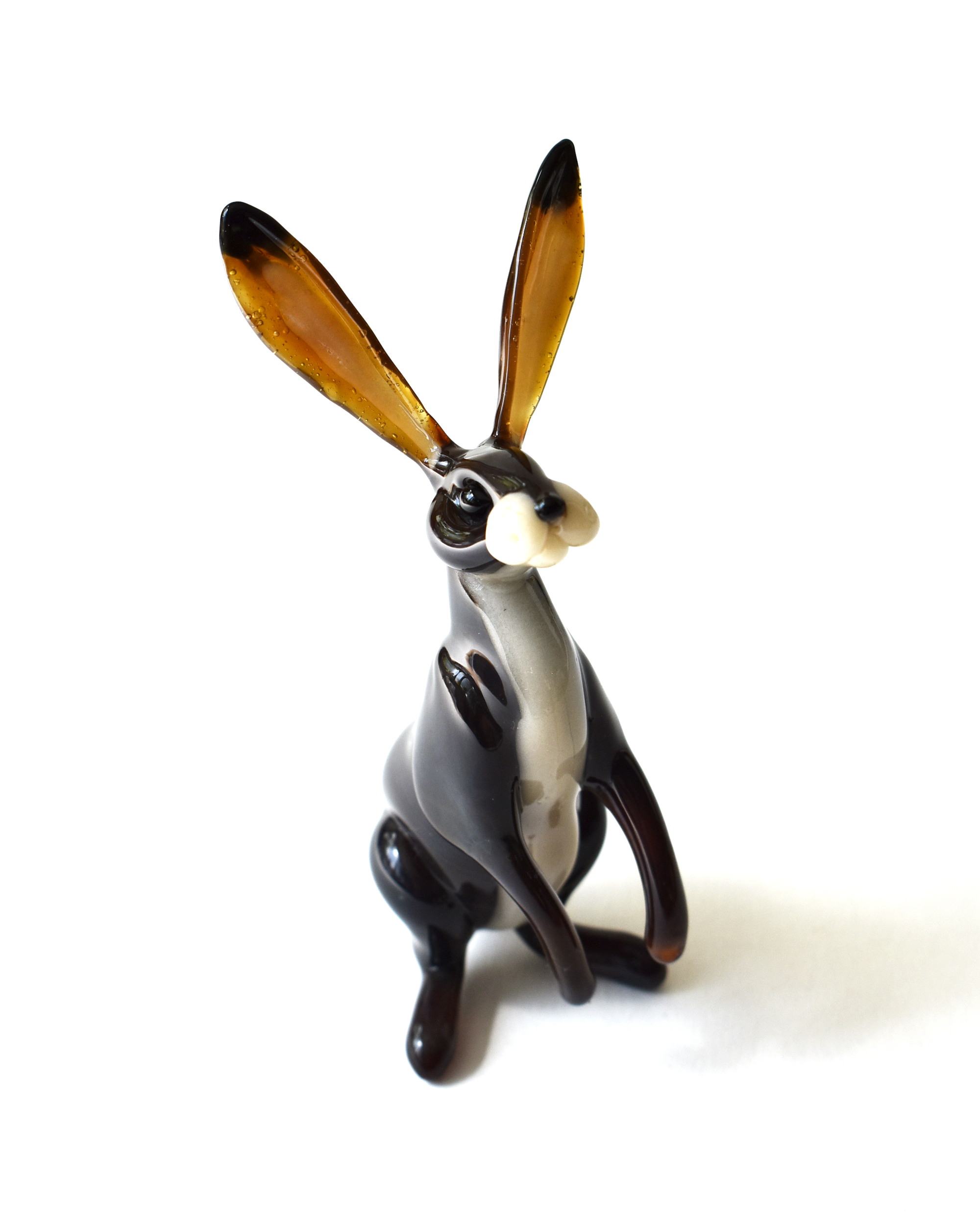 'Sitting Hare' Lampwork Glass Sculpture