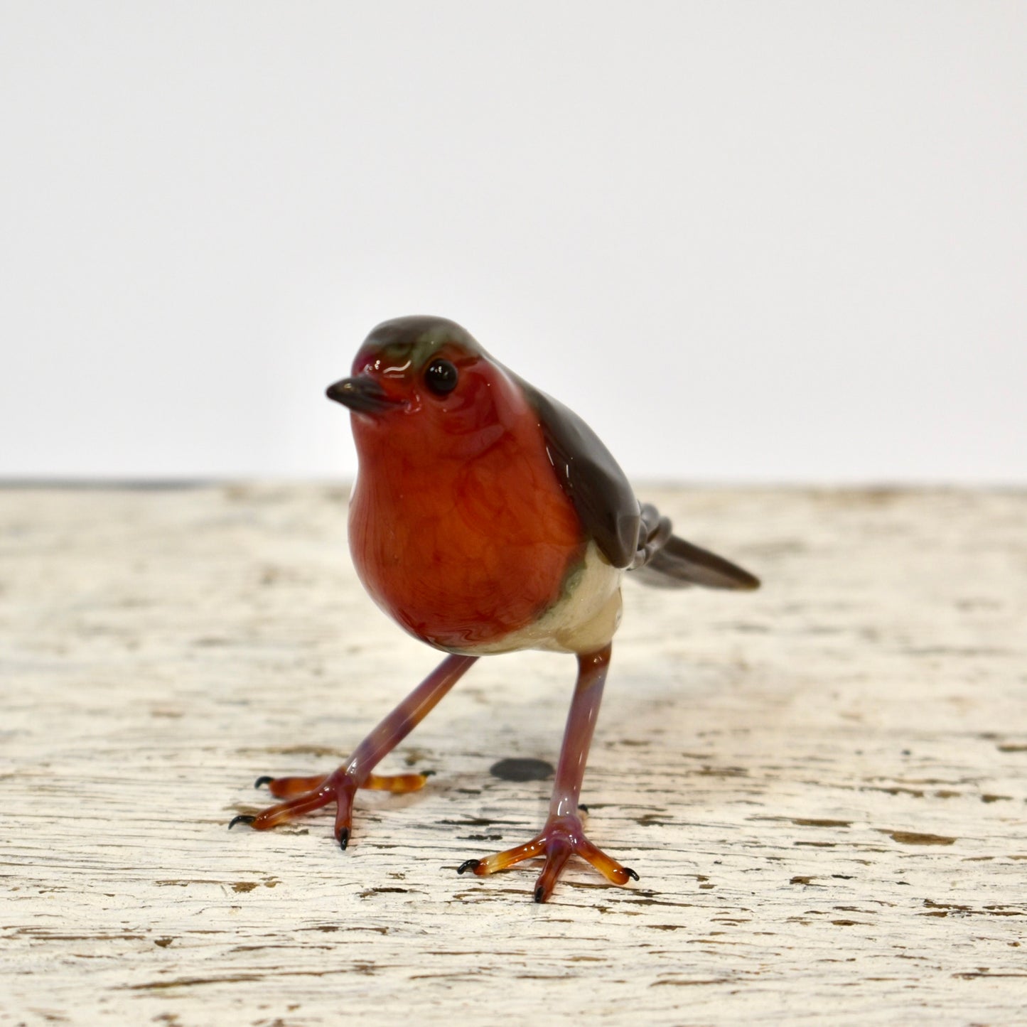 "Robin Red Breast" Glass Bird Sculpture