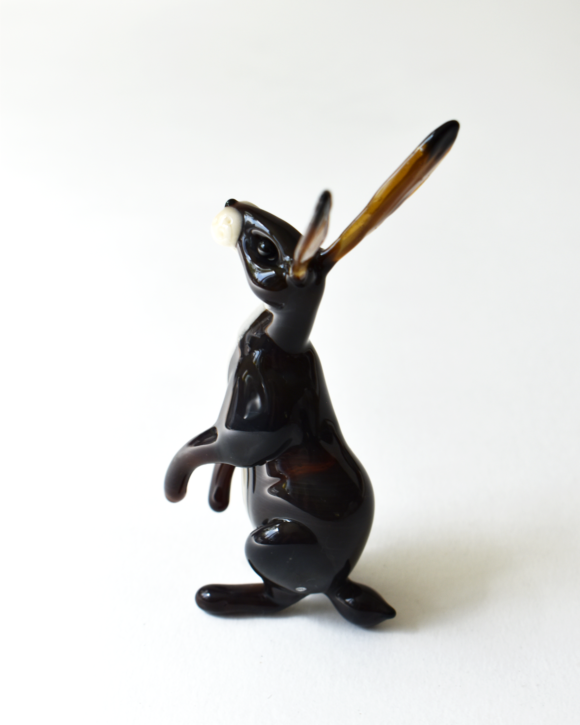 'Sitting Hare' Lampwork Glass Sculpture