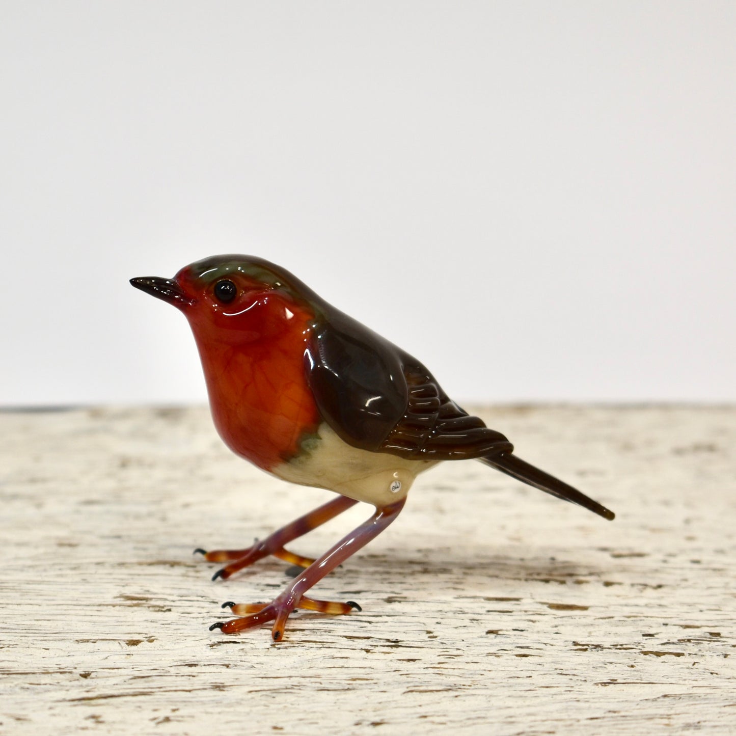 "Robin Red Breast" Glass Bird Sculpture