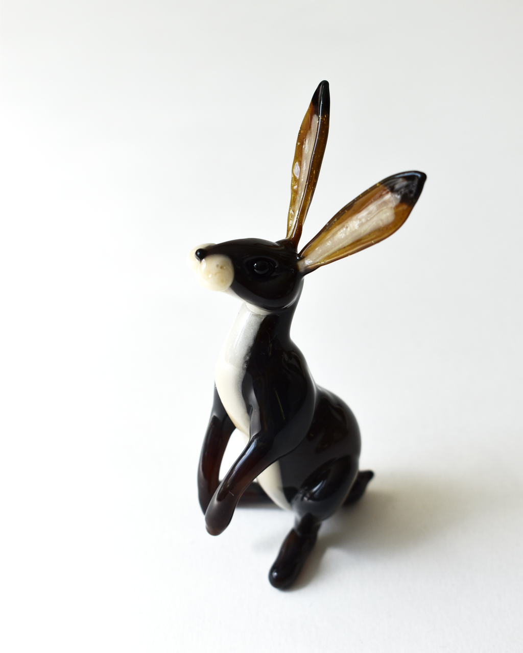 'Sitting Hare' Lampwork Glass Sculpture