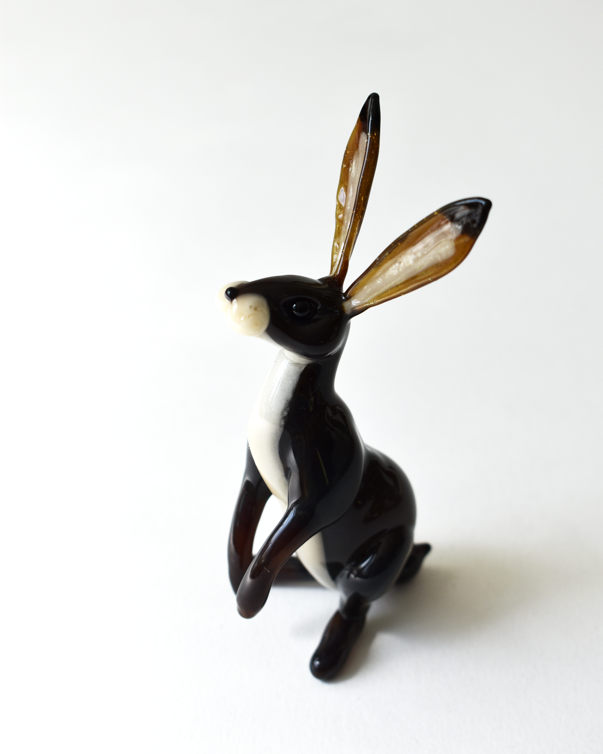 'Sitting Hare' Lampwork Glass Sculpture
