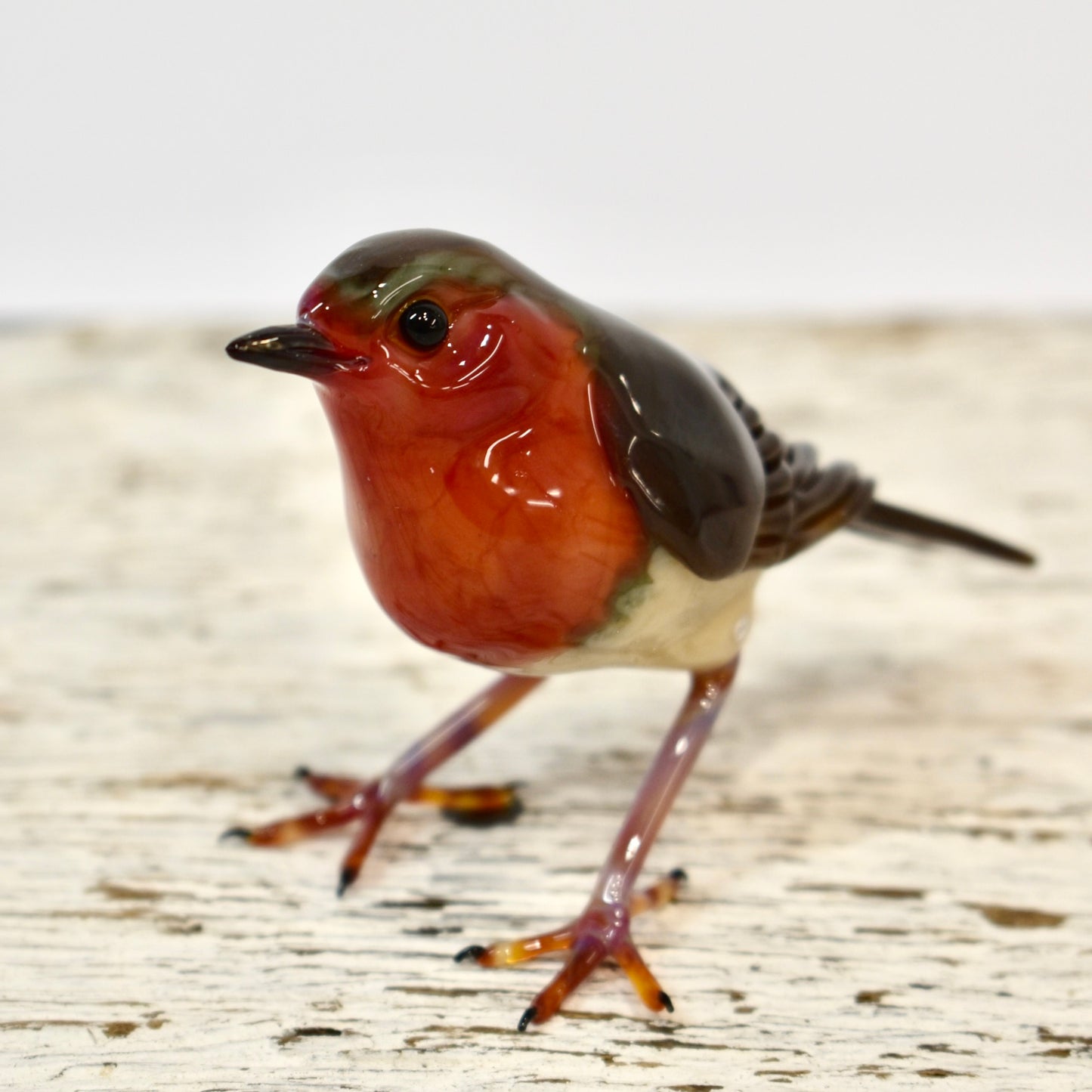 "Robin Red Breast" Glass Bird Sculpture