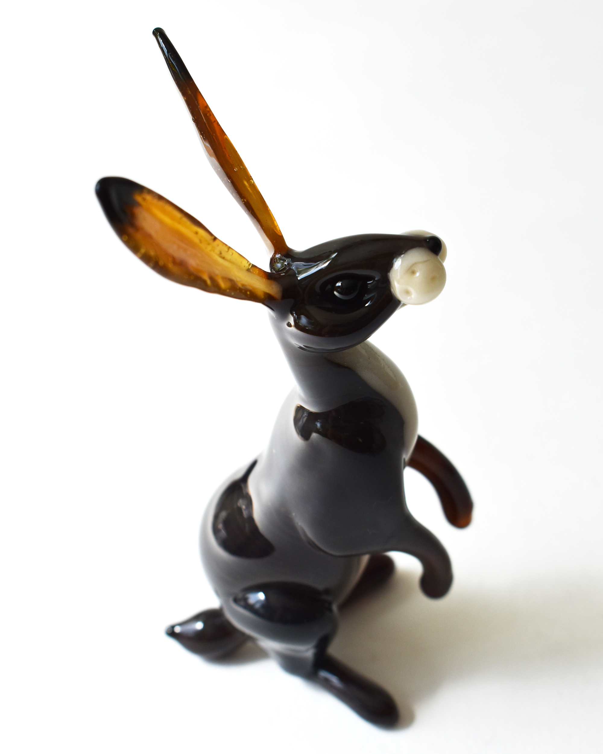 'Sitting Hare' Lampwork Glass Sculpture