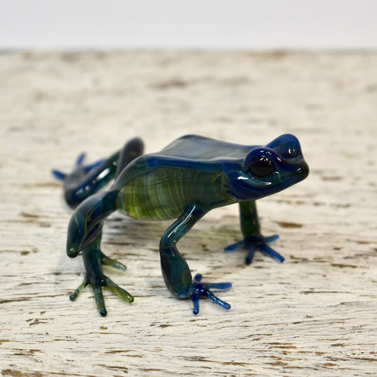 "Blue Tree Frog" Glass Sculpture