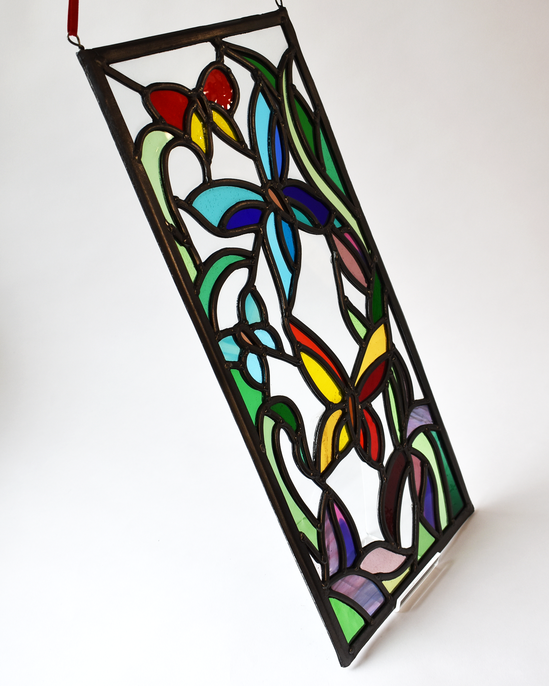 'Dance of the Butterflies' - Stained Glass Hanging Panel